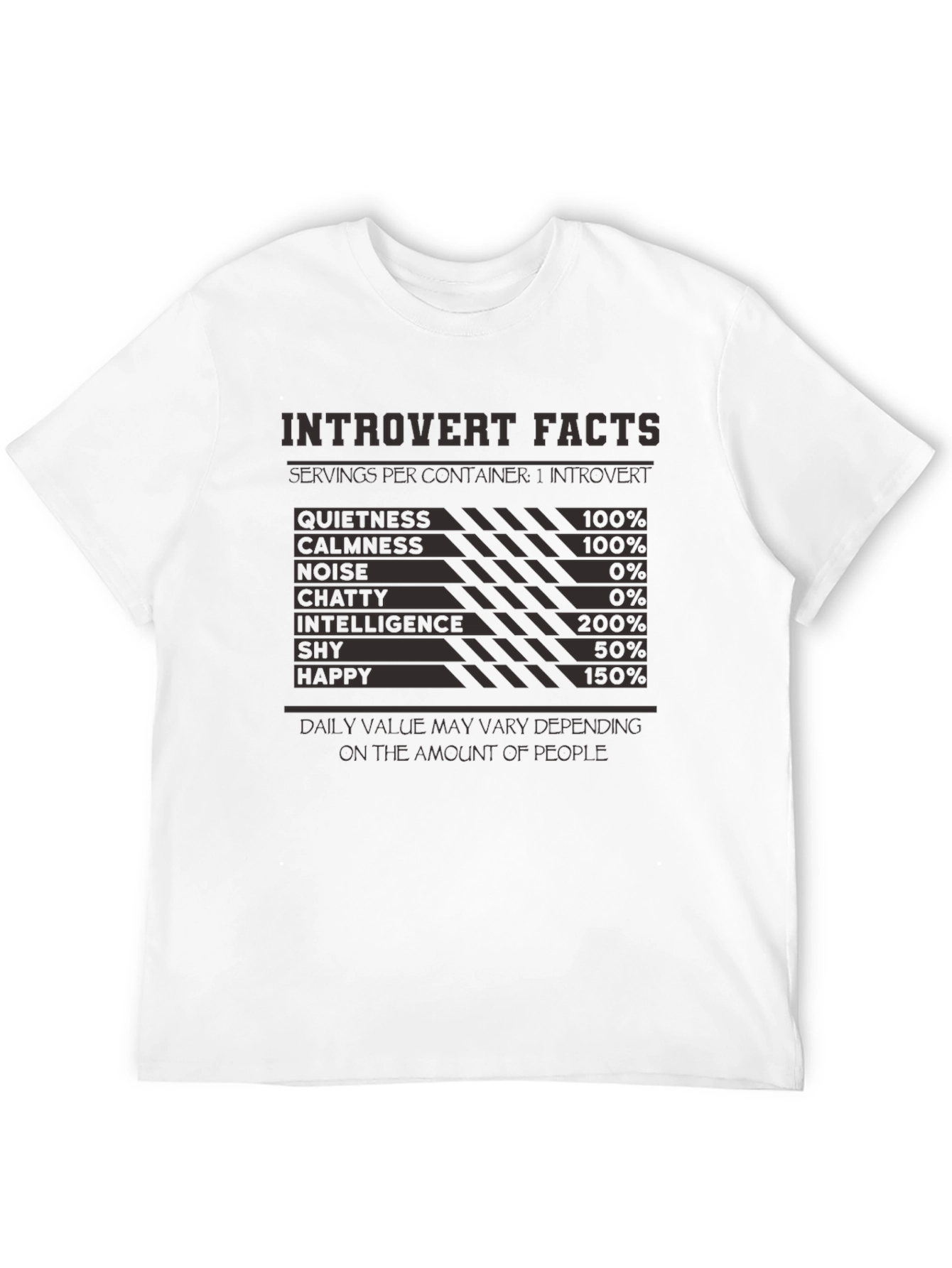 Introvert Facts T-Shirt: Funny Introvert Nutritional Label Tee