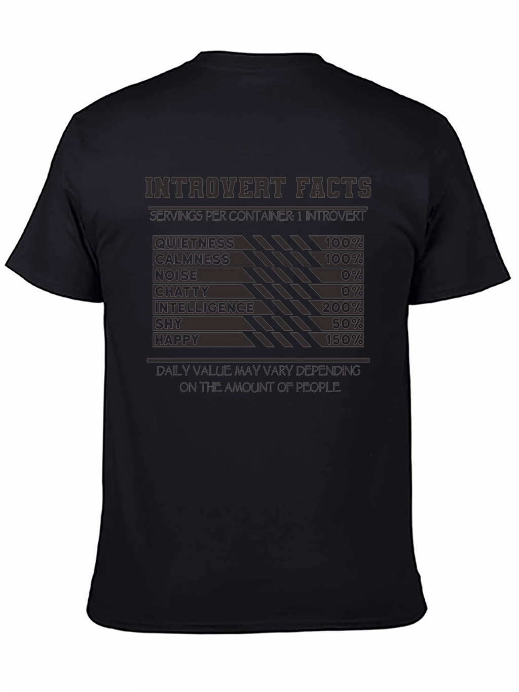 Introvert Facts T-Shirt: Funny Introvert Nutritional Label Tee