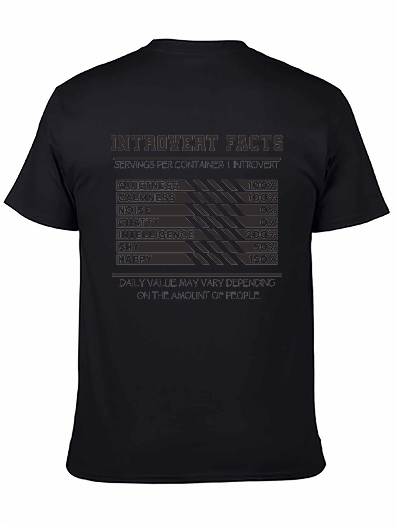 Introvert Facts T-Shirt: Funny Introvert Nutritional Label Tee