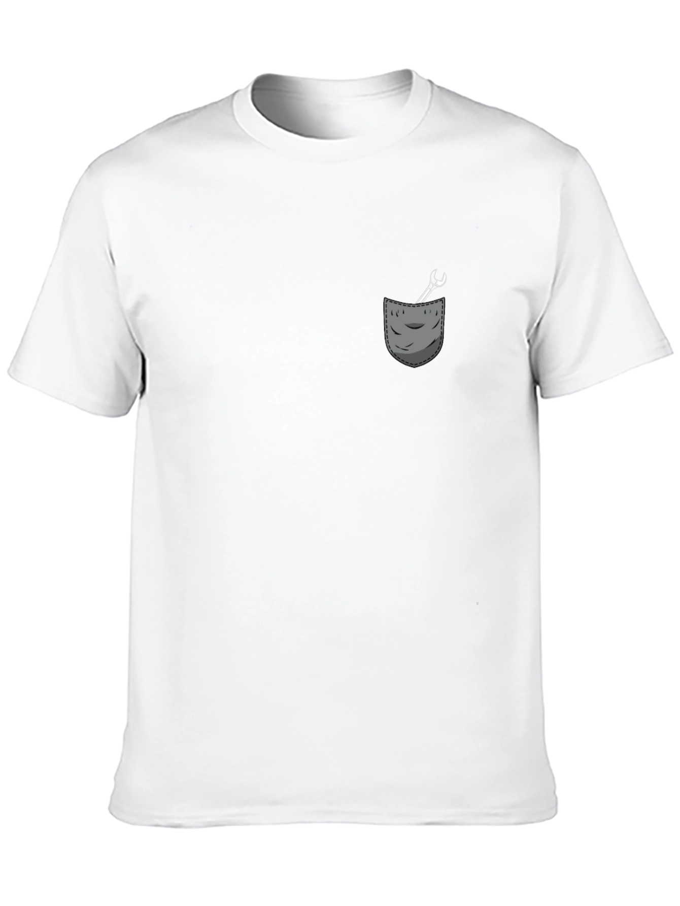 Mens Black T-Shirt with Wrench Pocket Graphic