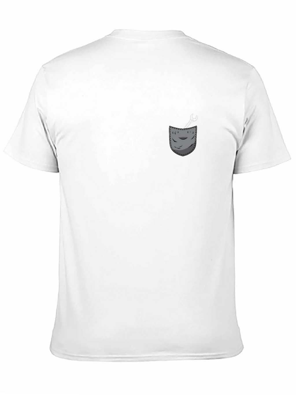 Mens Black T-Shirt with Wrench Pocket Graphic