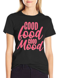Good Food Good Mood Graphic Tee - Black