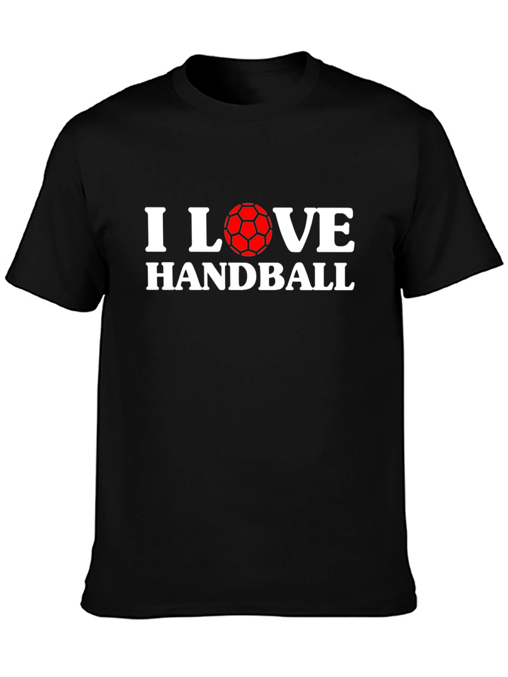 I Love Handball Graphic T-Shirt - Black Cotton Tee