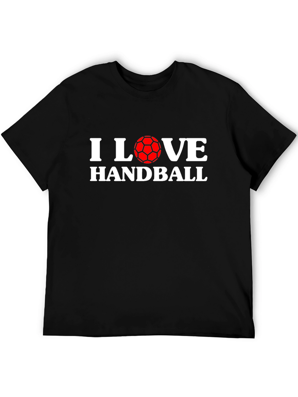 I Love Handball Graphic T-Shirt - Black Cotton Tee