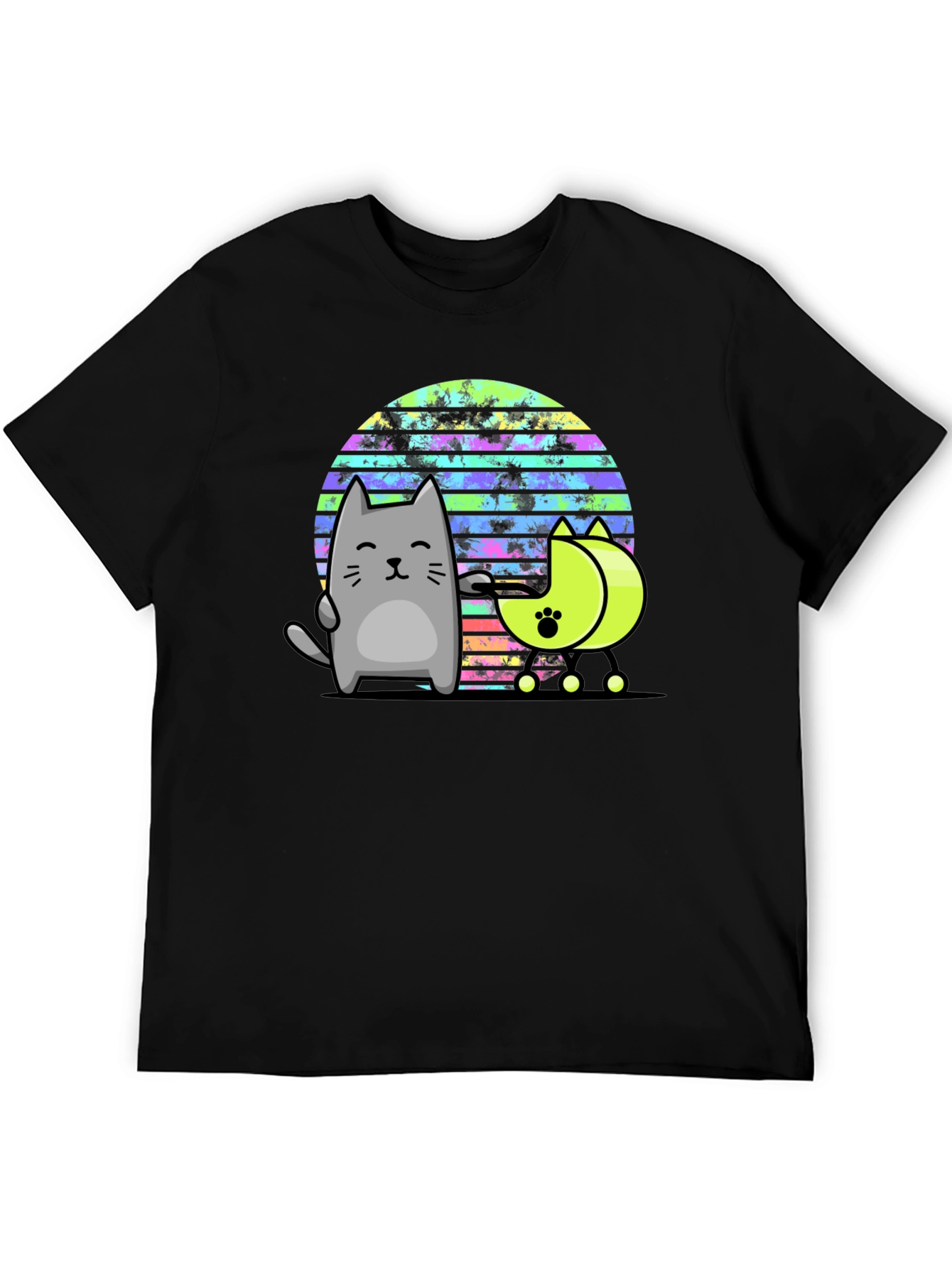Retro Cat T-Shirt - 80s Style Graphic Tee