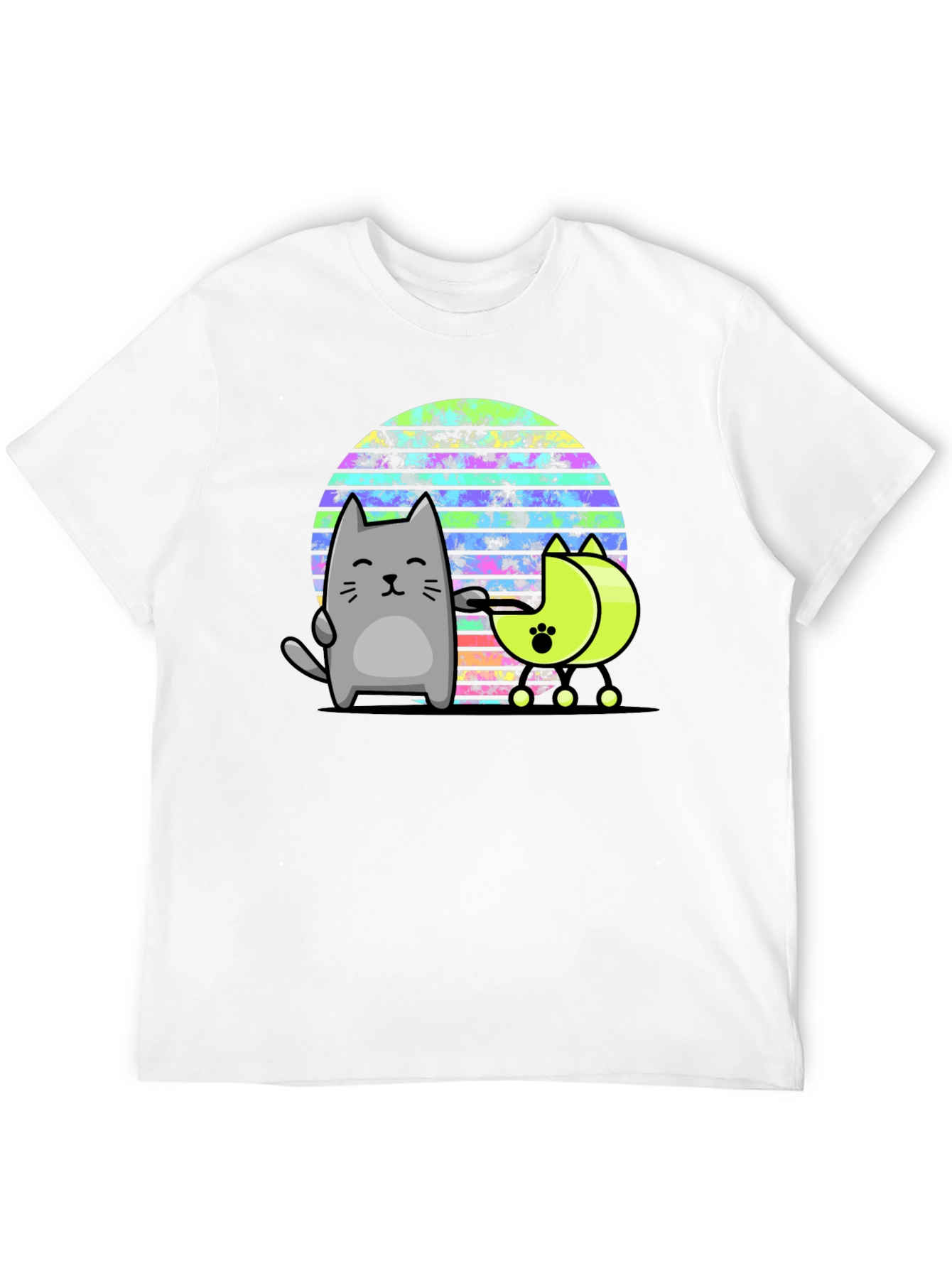 Retro Cat T-Shirt - 80s Style Graphic Tee