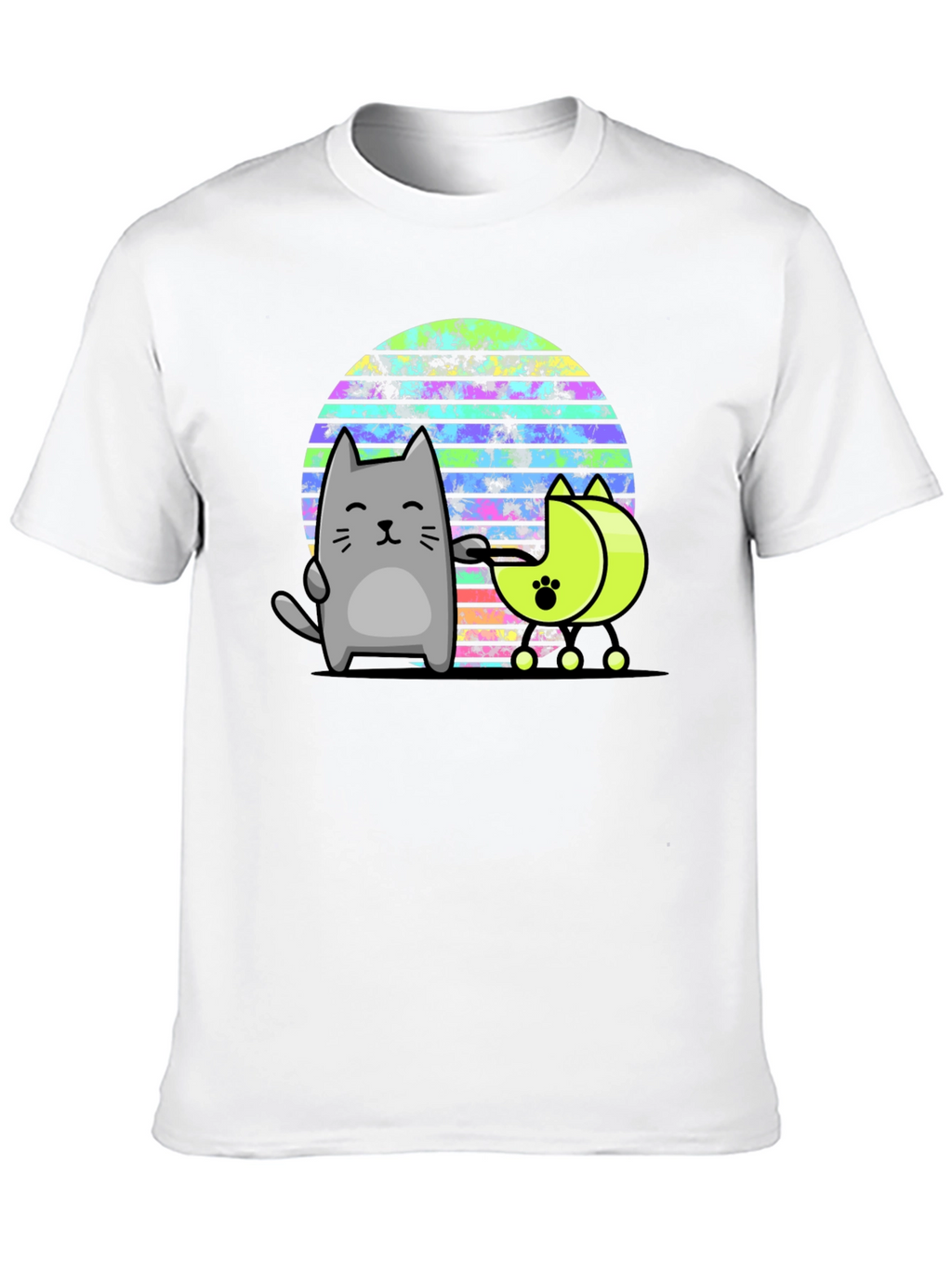 Retro Cat T-Shirt - 80s Style Graphic Tee