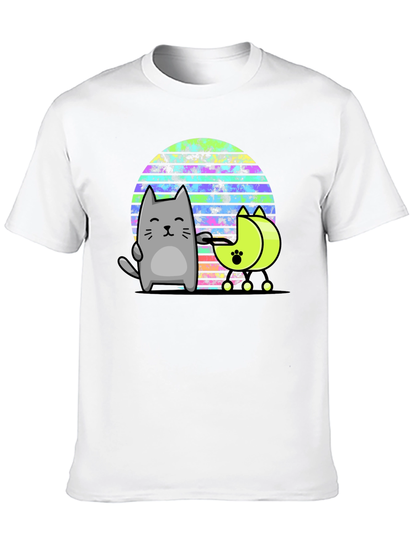 Retro Cat T-Shirt - 80s Style Graphic Tee