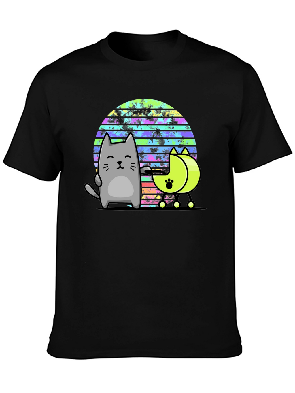 Retro Cat T-Shirt - 80s Style Graphic Tee