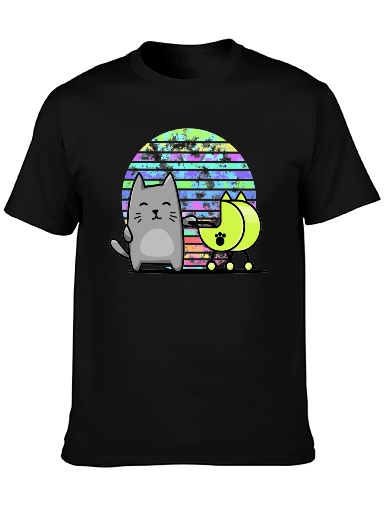 Retro Cat T-Shirt - 80s Style Graphic Tee