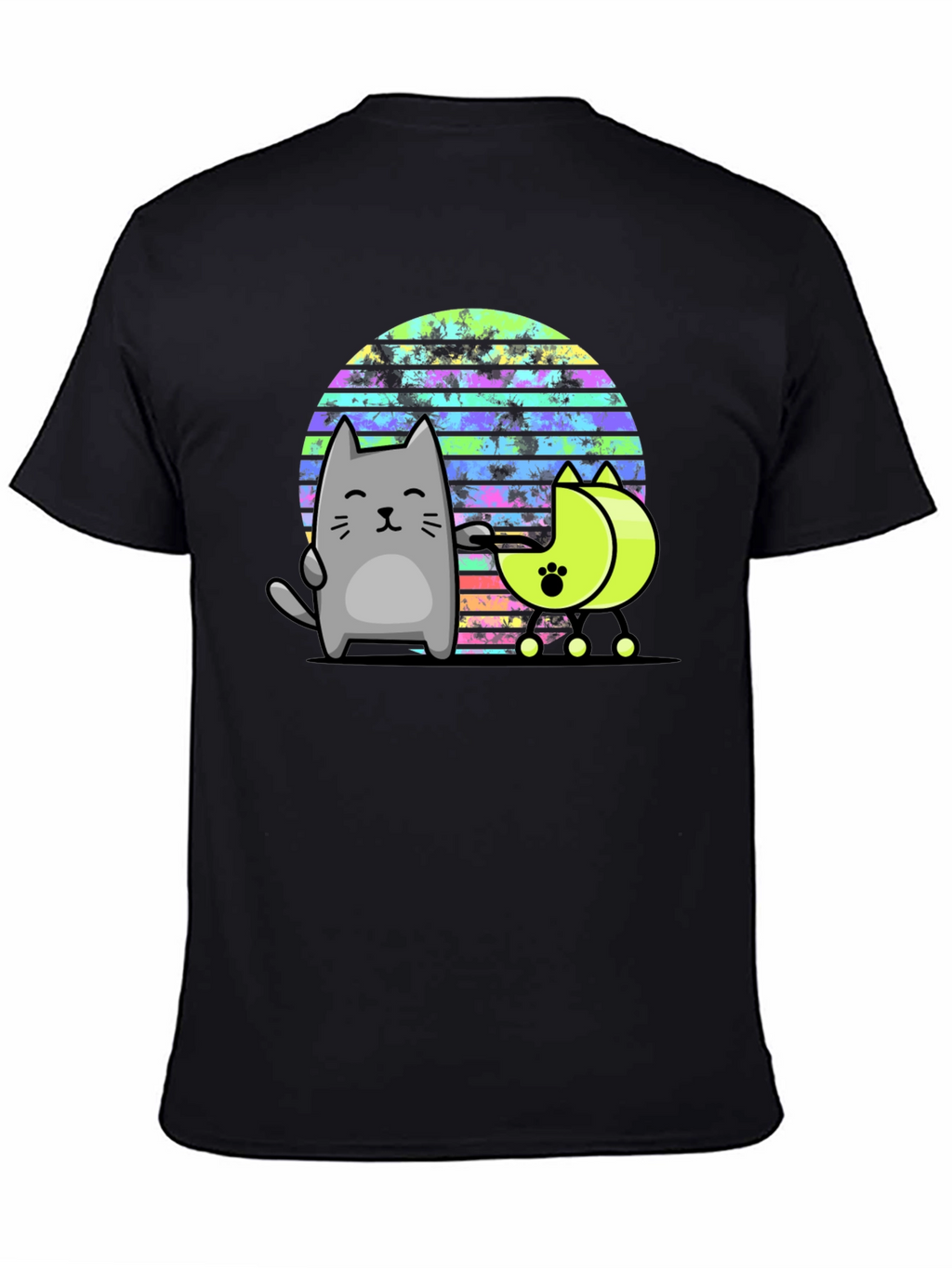 Retro Cat T-Shirt - 80s Style Graphic Tee