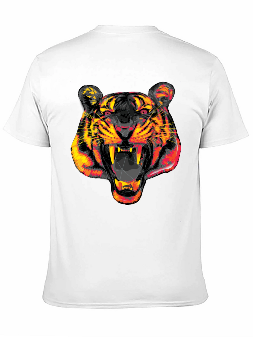 Geometric Tiger Head Black Graphic Tee