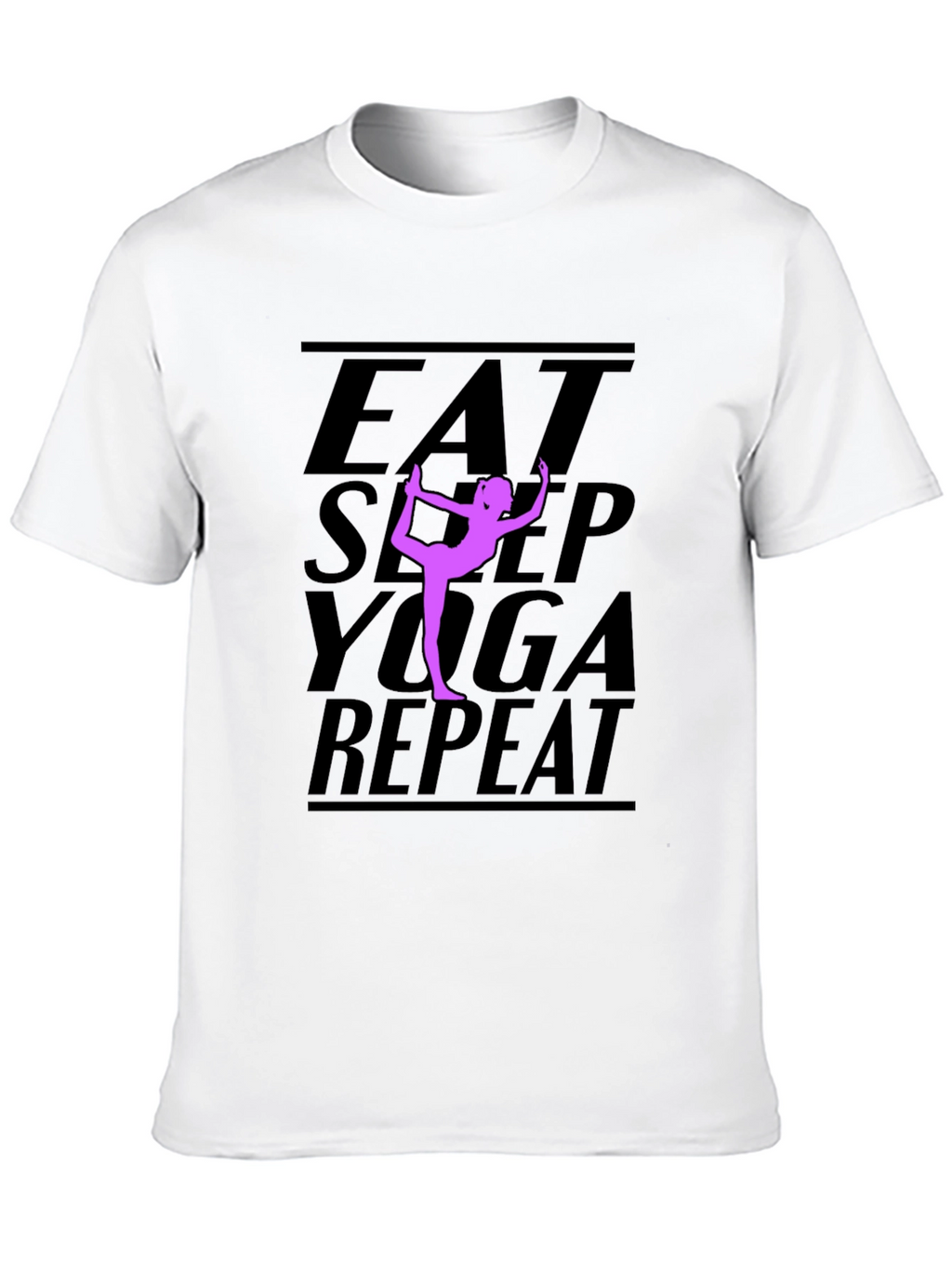 Eat Sleep Yoga Repeat Black T-Shirt