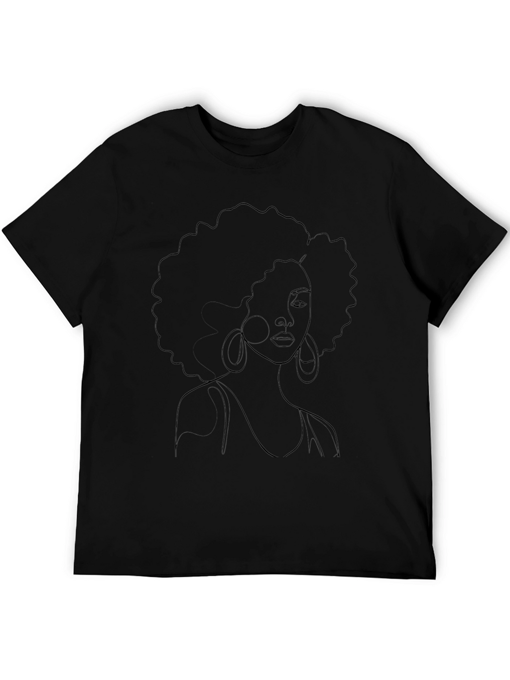 Afro Woman Graphic Black T-Shirt