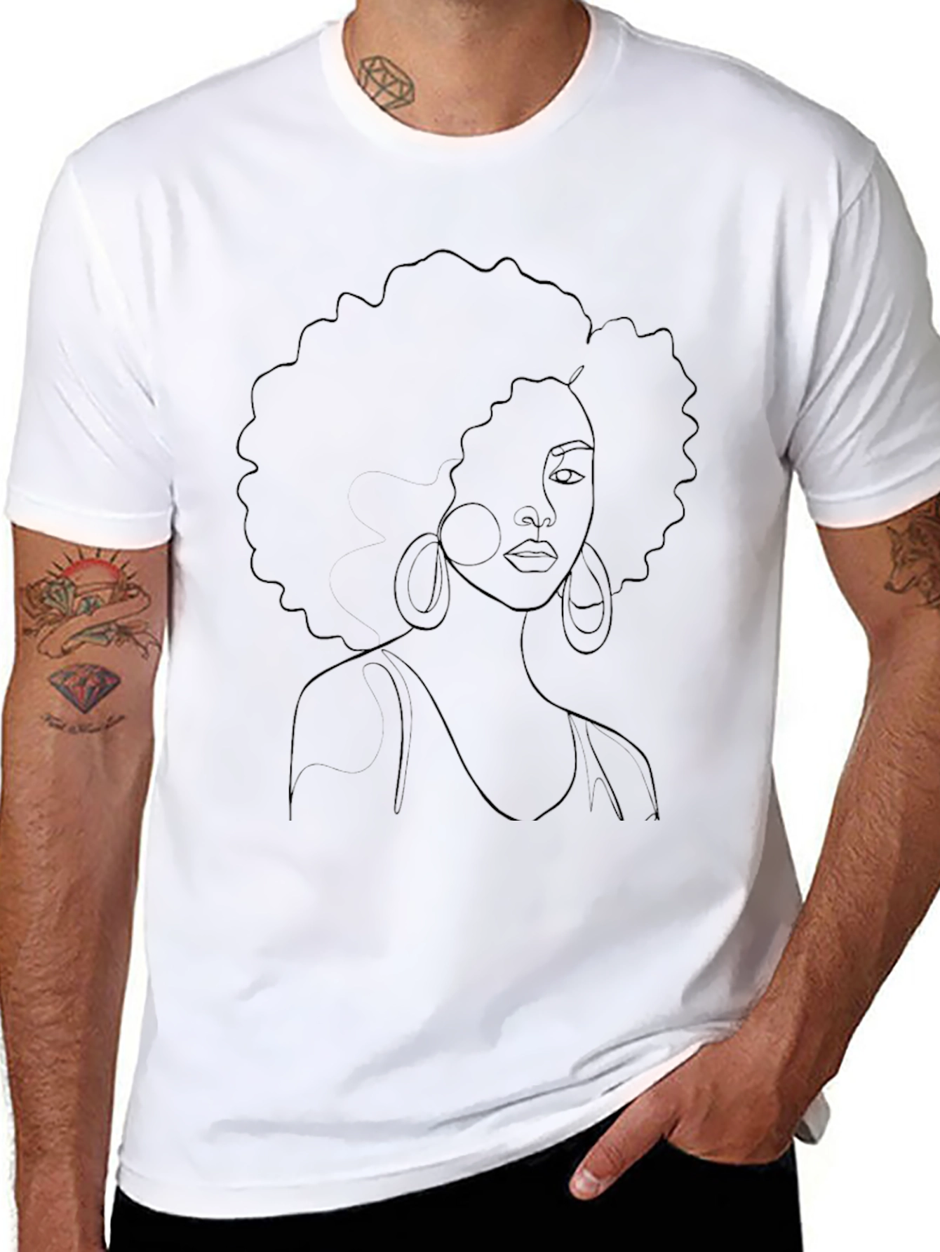 Afro Woman Graphic Black T-Shirt