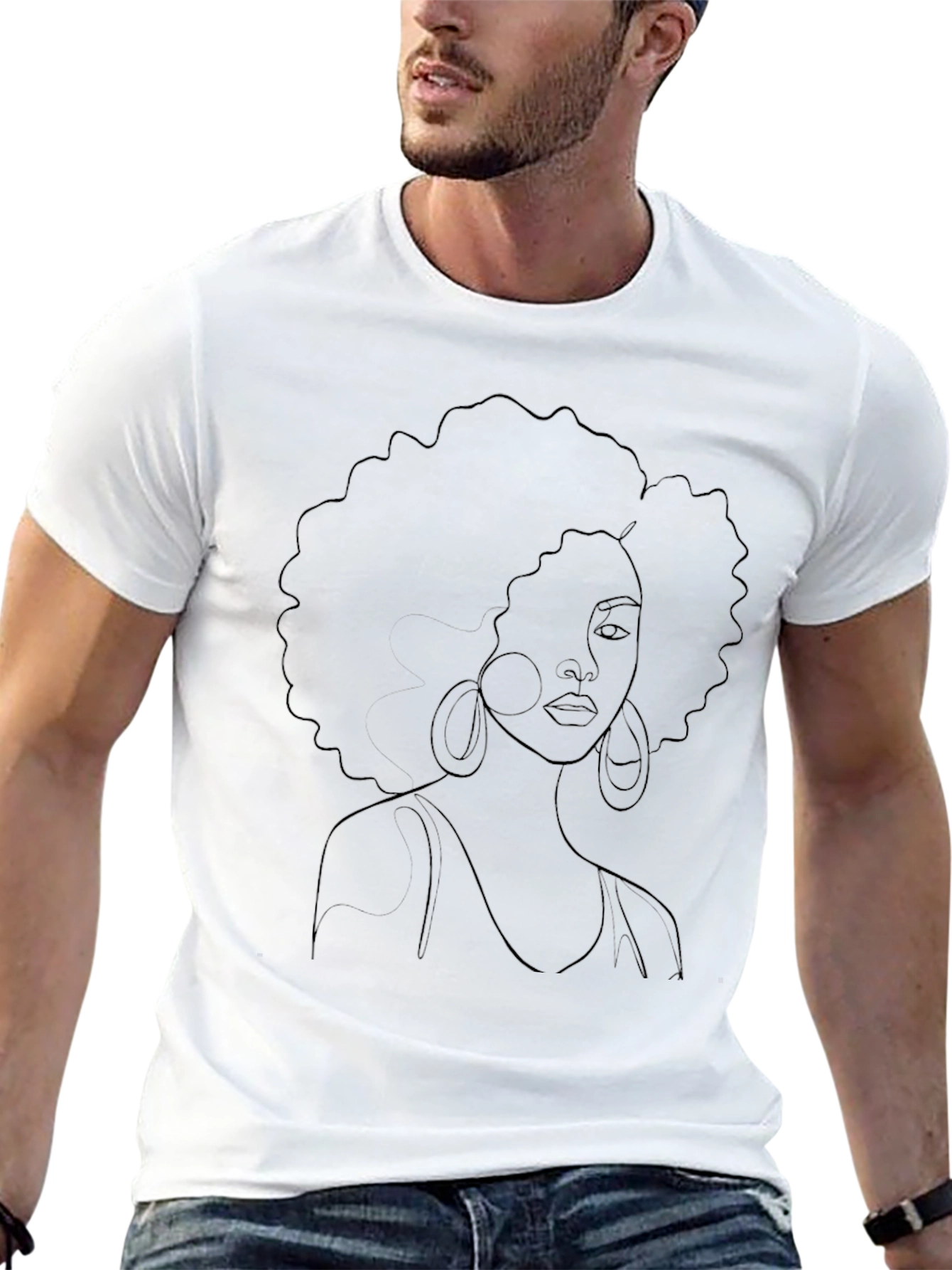 Afro Woman Graphic Black T-Shirt