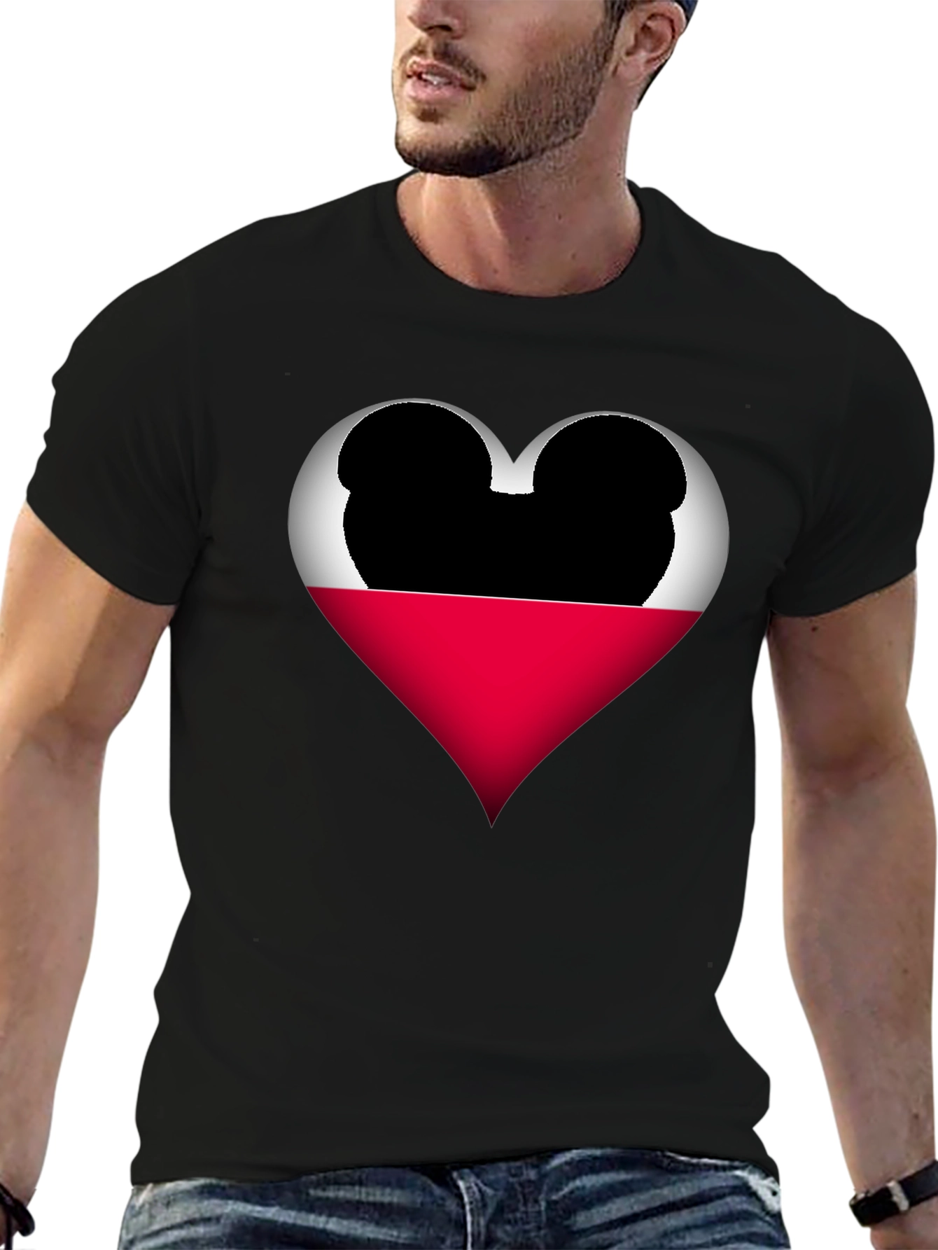 Mickey Heart Graphic Tee - Love Disney Style Shirt