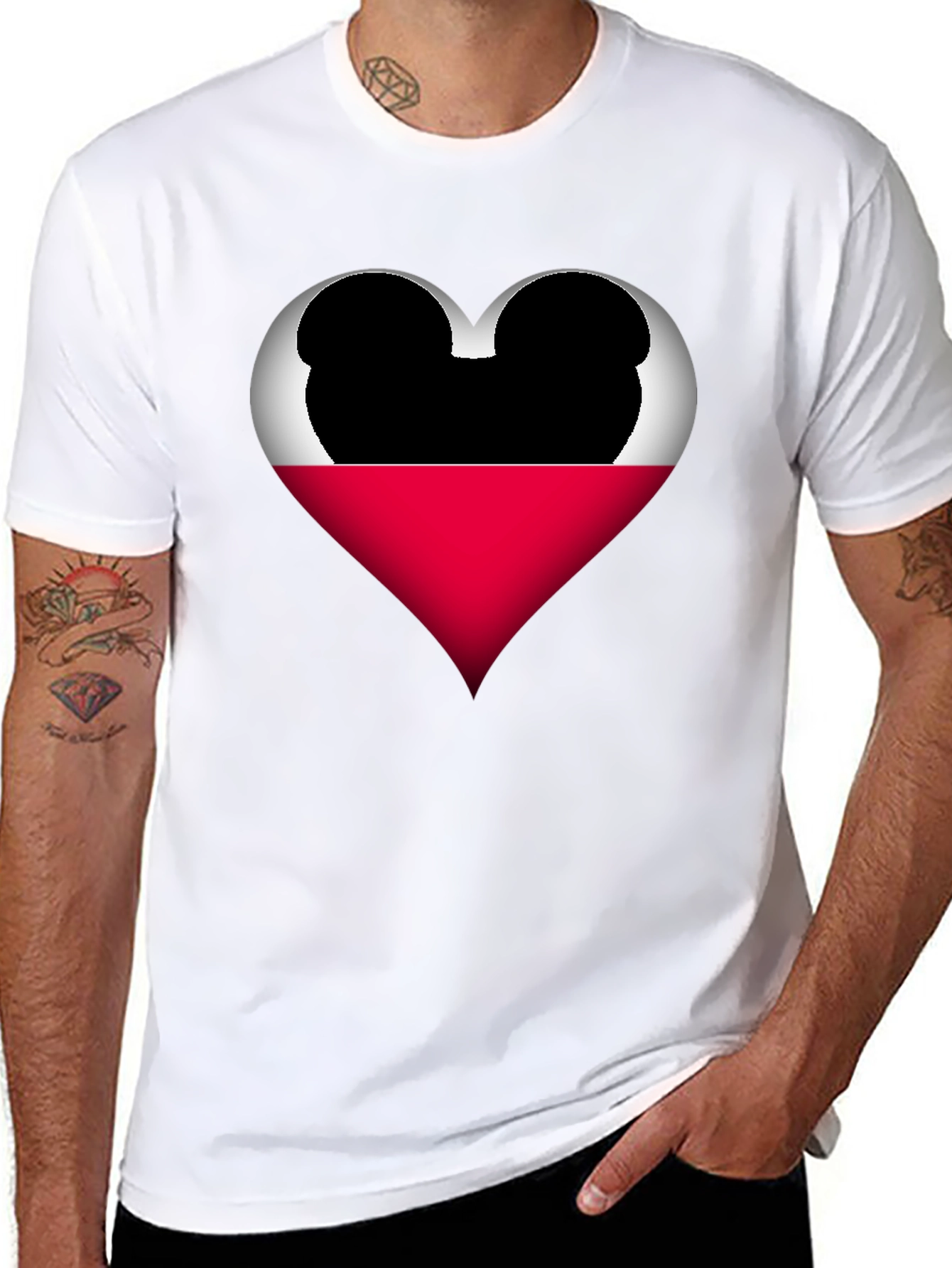 Mickey Heart Graphic Tee - Love Disney Style Shirt