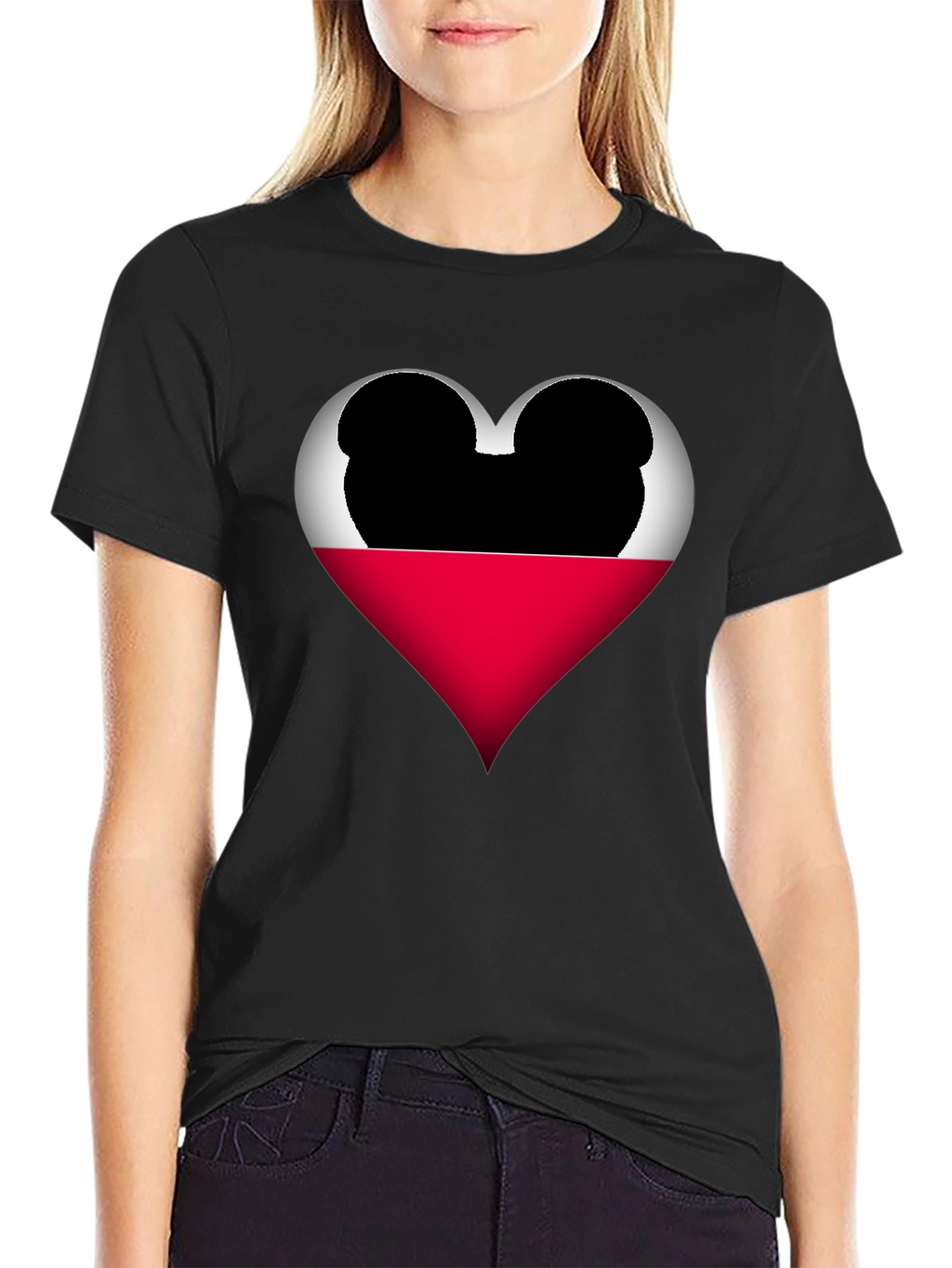 Mickey Heart Graphic Tee - Love Disney Style Shirt