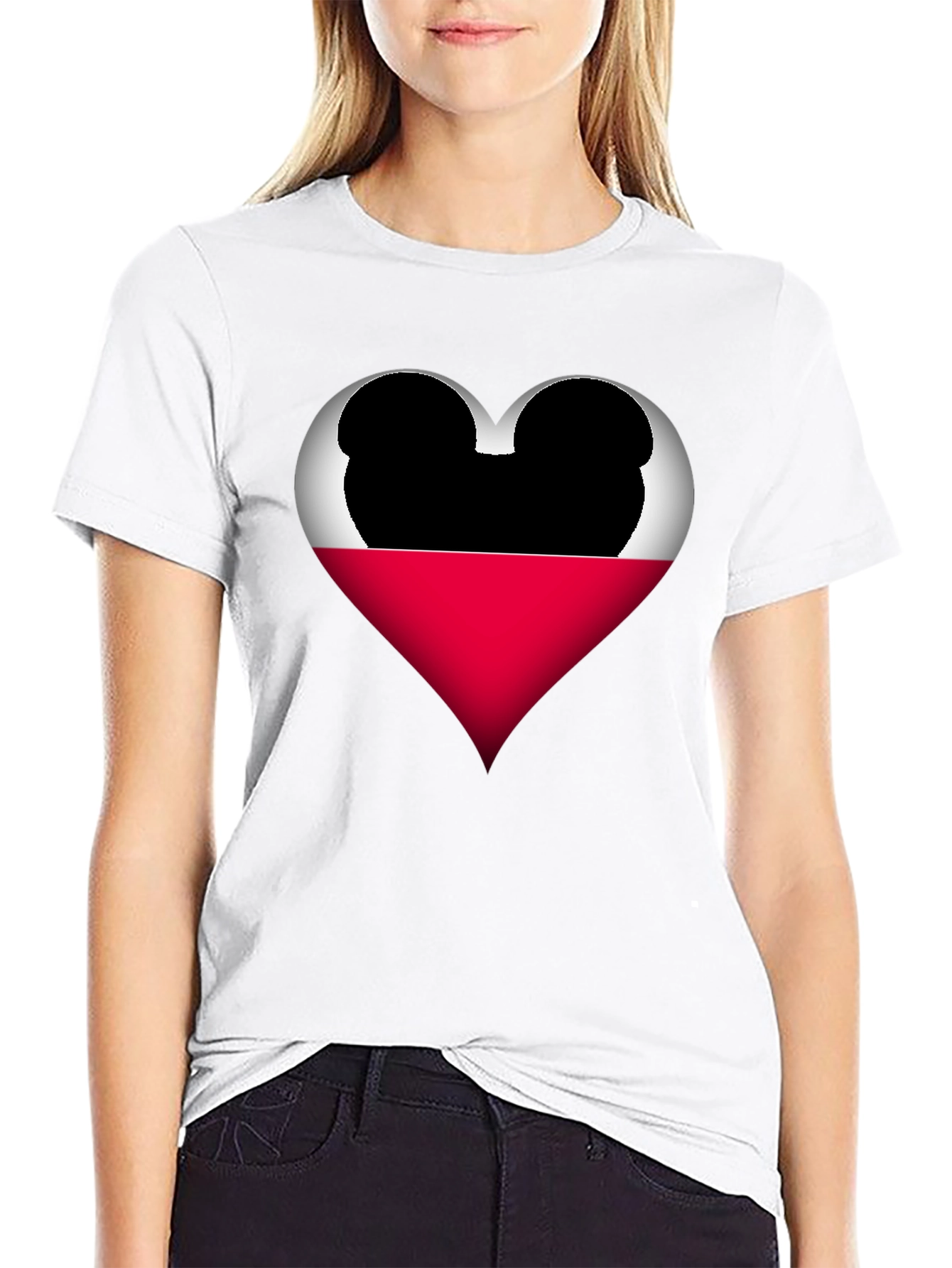 Mickey Heart Graphic Tee - Love Disney Style Shirt