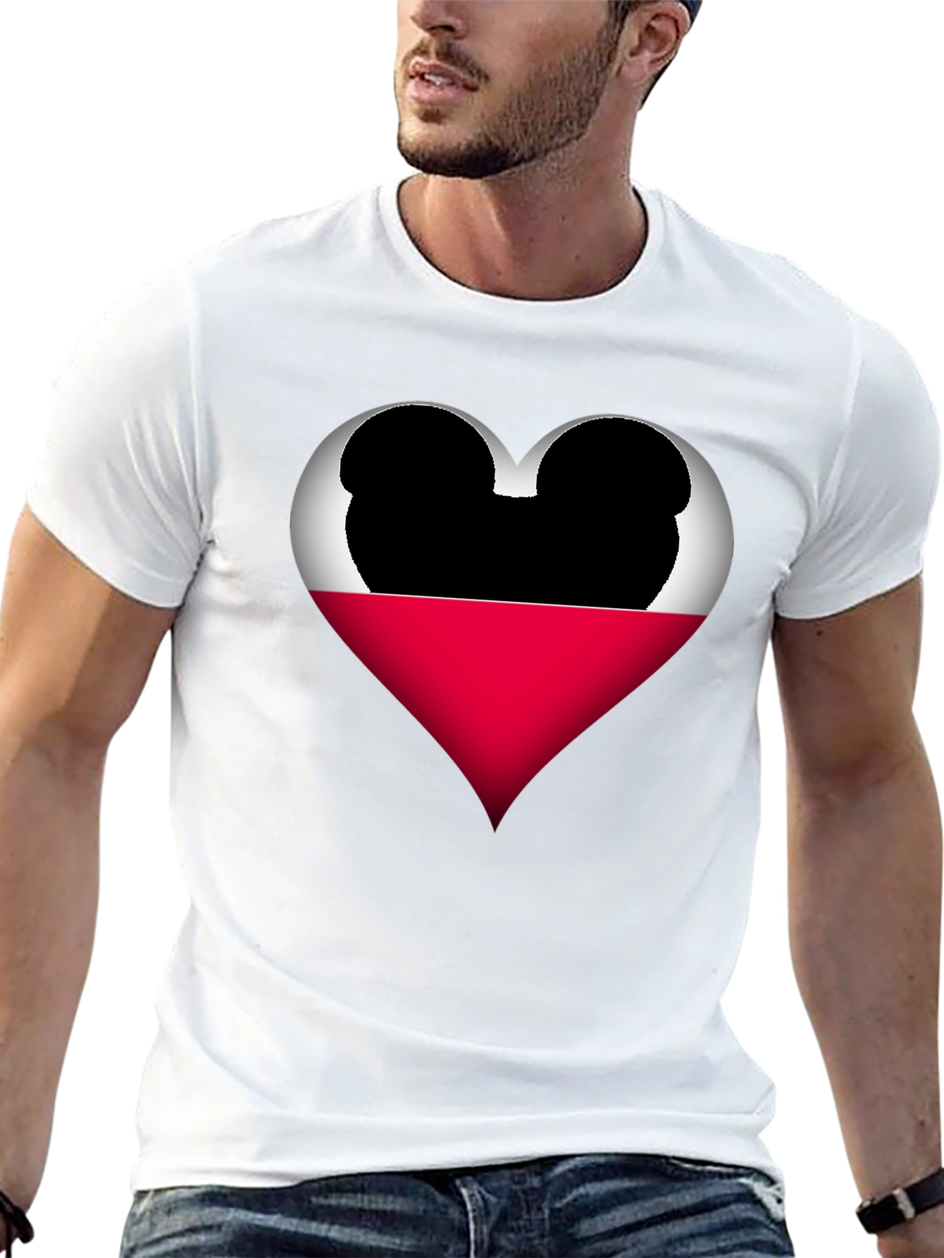 Mickey Heart Graphic Tee - Love Disney Style Shirt