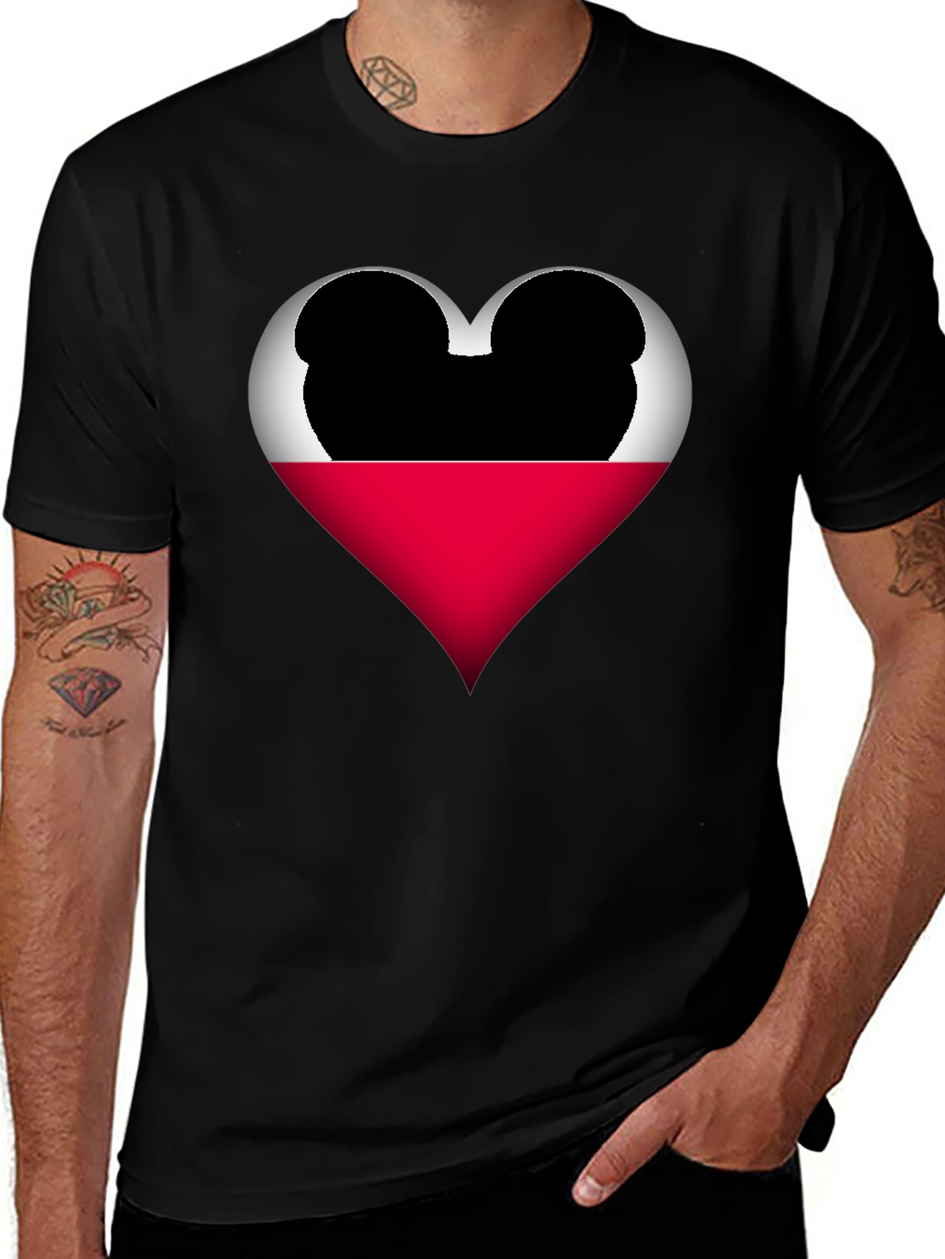 Mickey Heart Graphic Tee - Love Disney Style Shirt