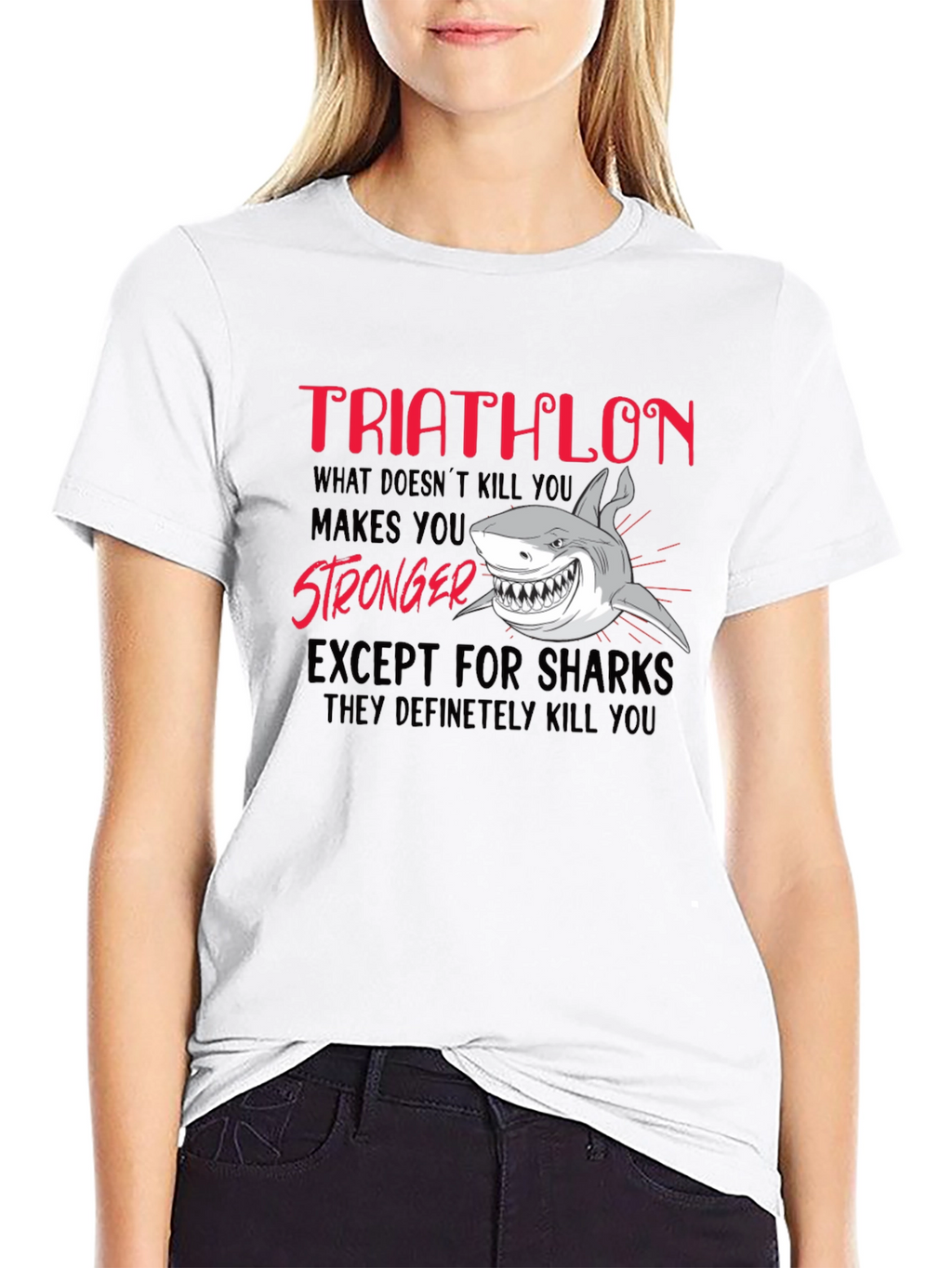 Triathlon Shark Humor T-Shirt