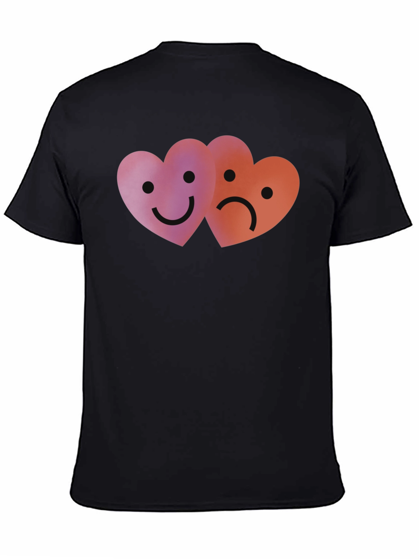 Emotional Hearts Graphic Black T-Shirt