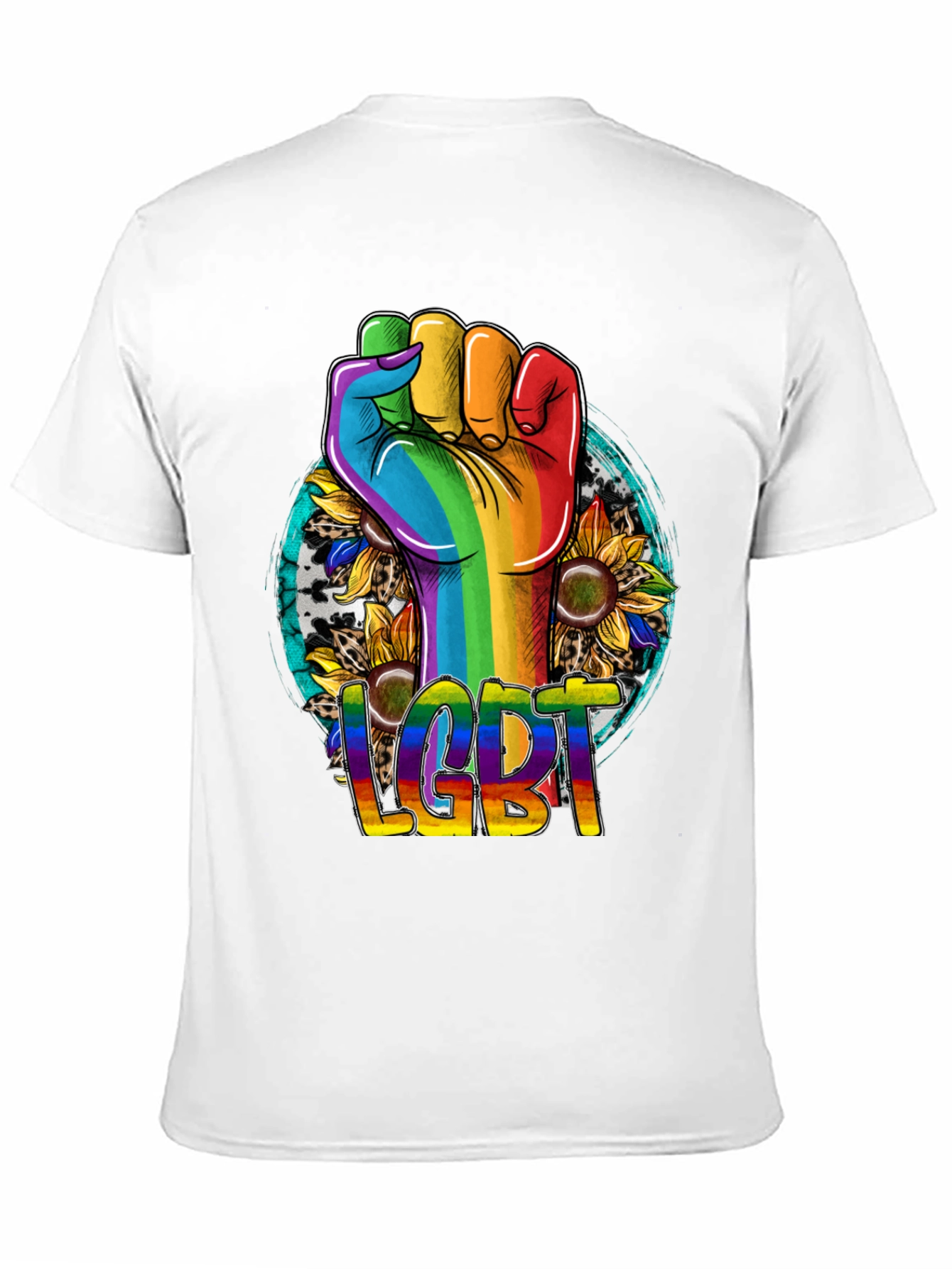 LGBT Pride Rainbow Fist Sunflower T-Shirt