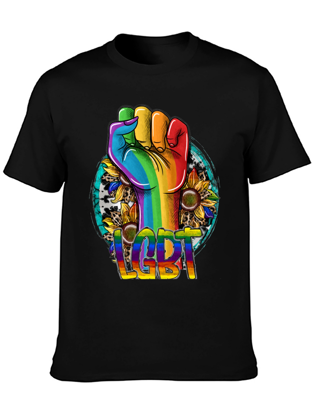 LGBT Pride Rainbow Fist Sunflower T-Shirt