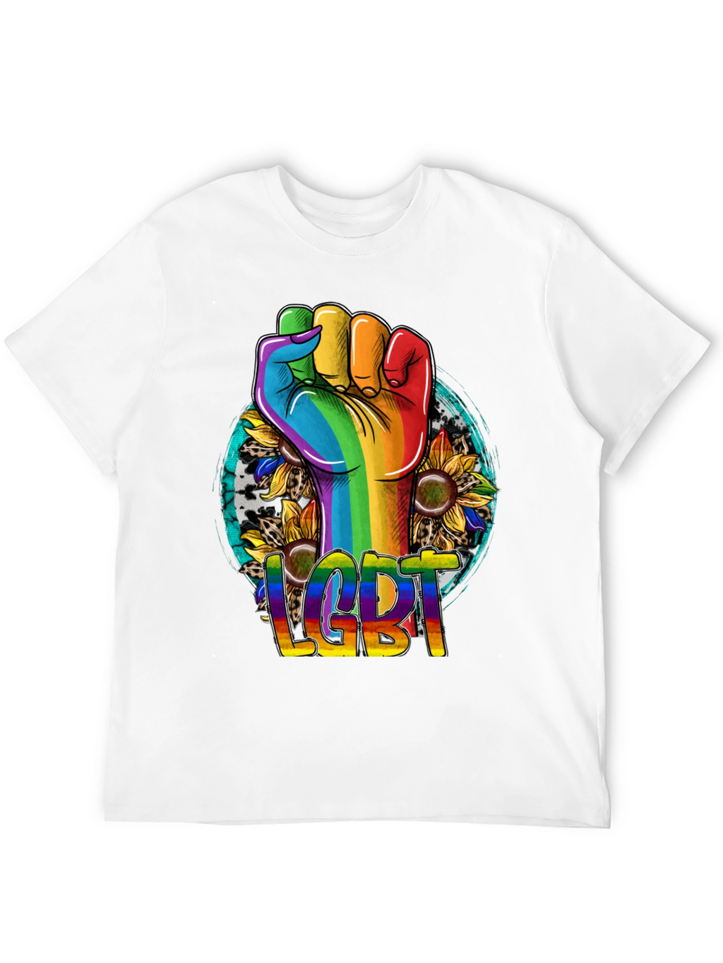 LGBT Pride Rainbow Fist Sunflower T-Shirt