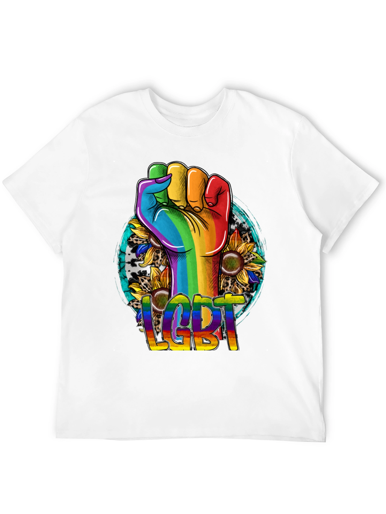 LGBT Pride Rainbow Fist Sunflower T-Shirt