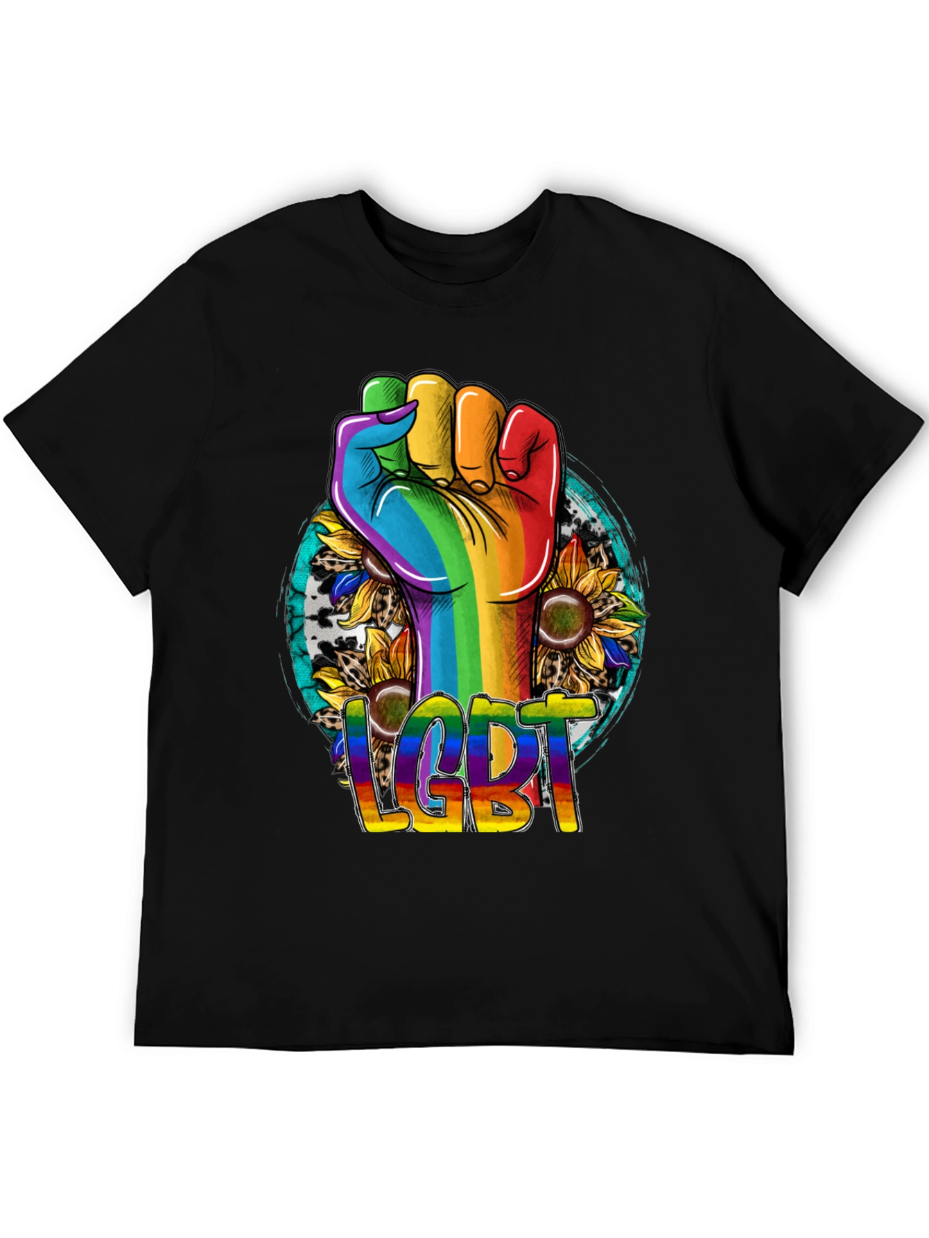 LGBT Pride Rainbow Fist Sunflower T-Shirt