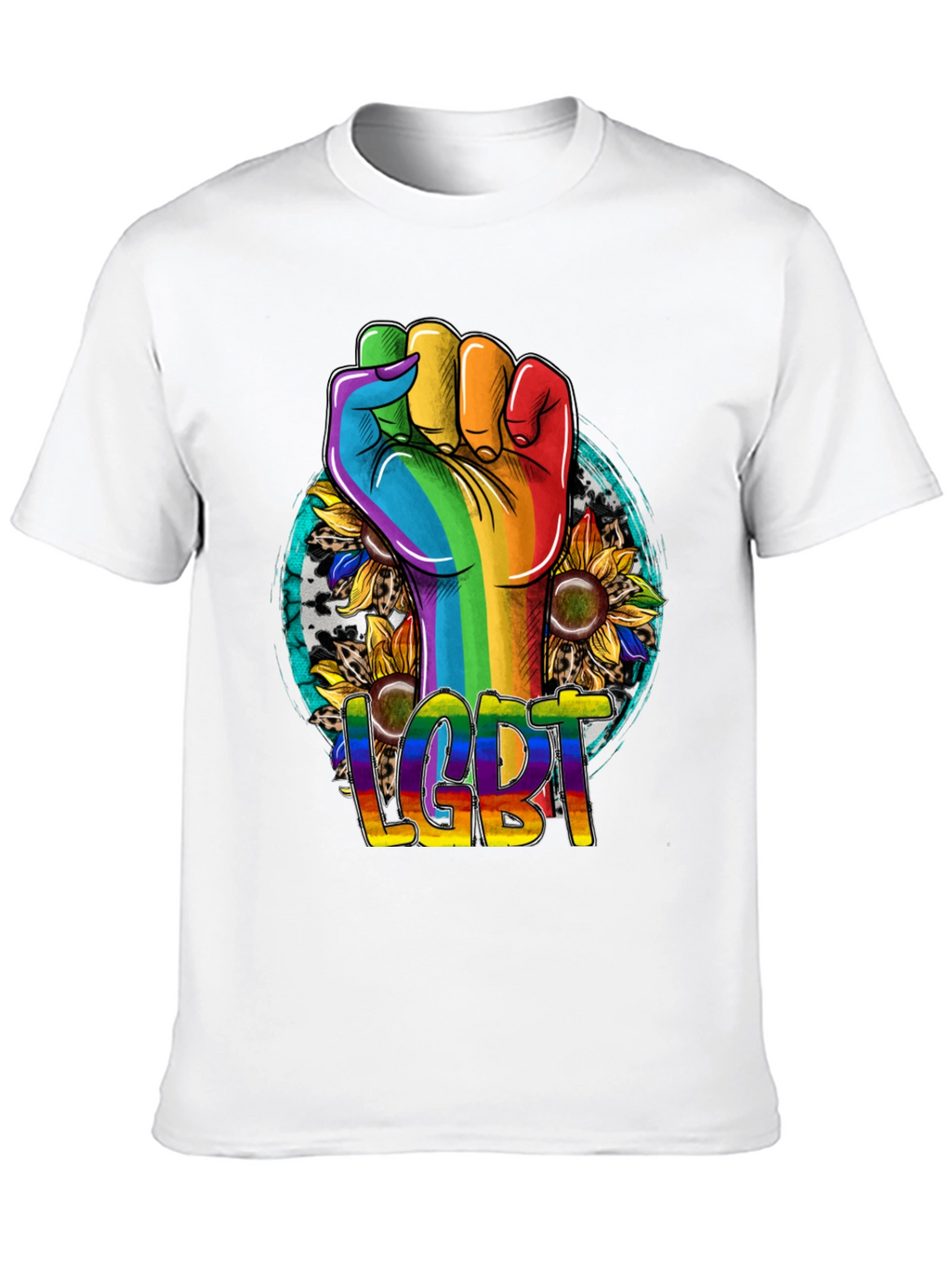 LGBT Pride Rainbow Fist Sunflower T-Shirt