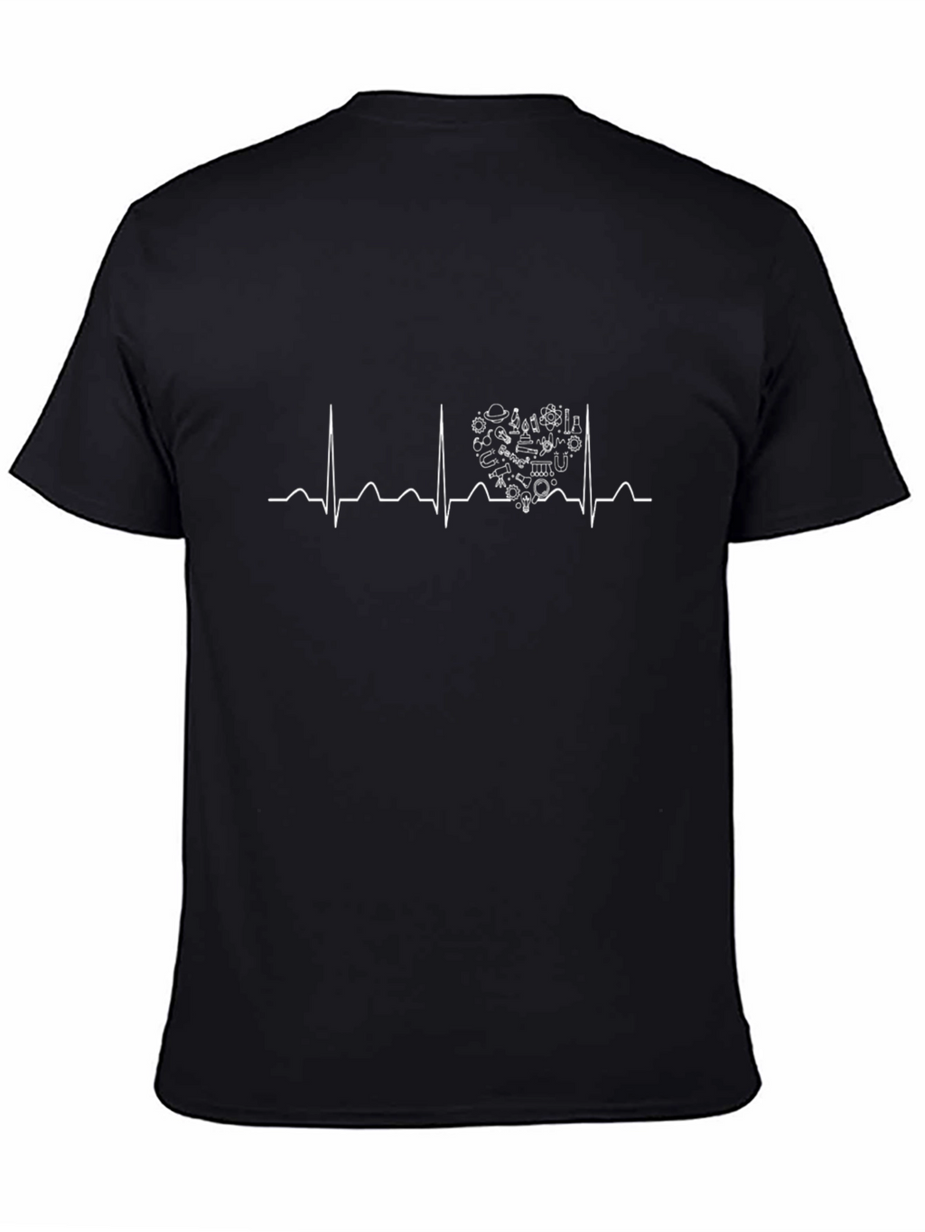Science Heartbeat Black T-Shirt