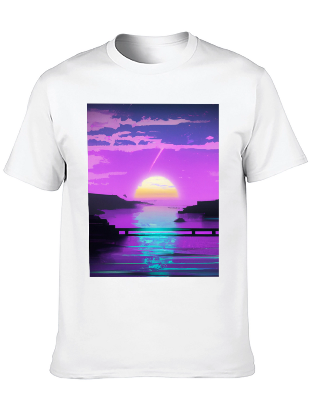 Vaporwave Sunset Graphic Tee - Retro Style