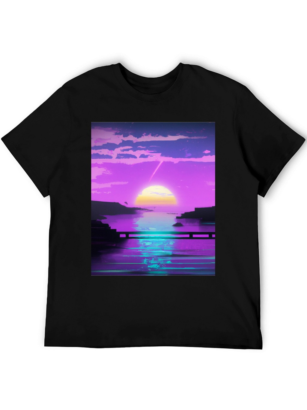 Vaporwave Sunset Graphic Tee - Retro Style