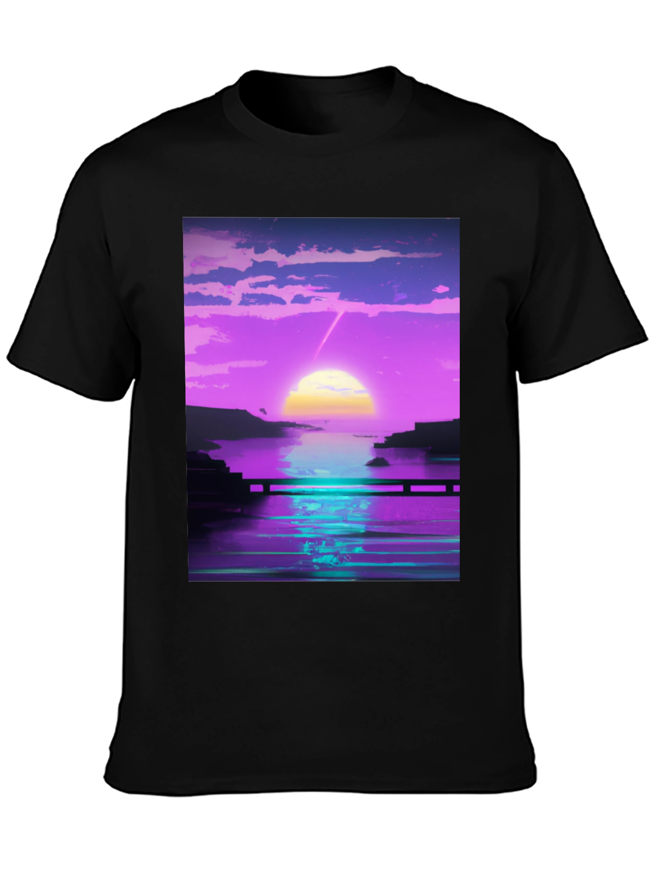 Vaporwave Sunset Graphic Tee - Retro Style