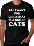 Funny Christmas Cat T-Shirt - Box of Cats Wish