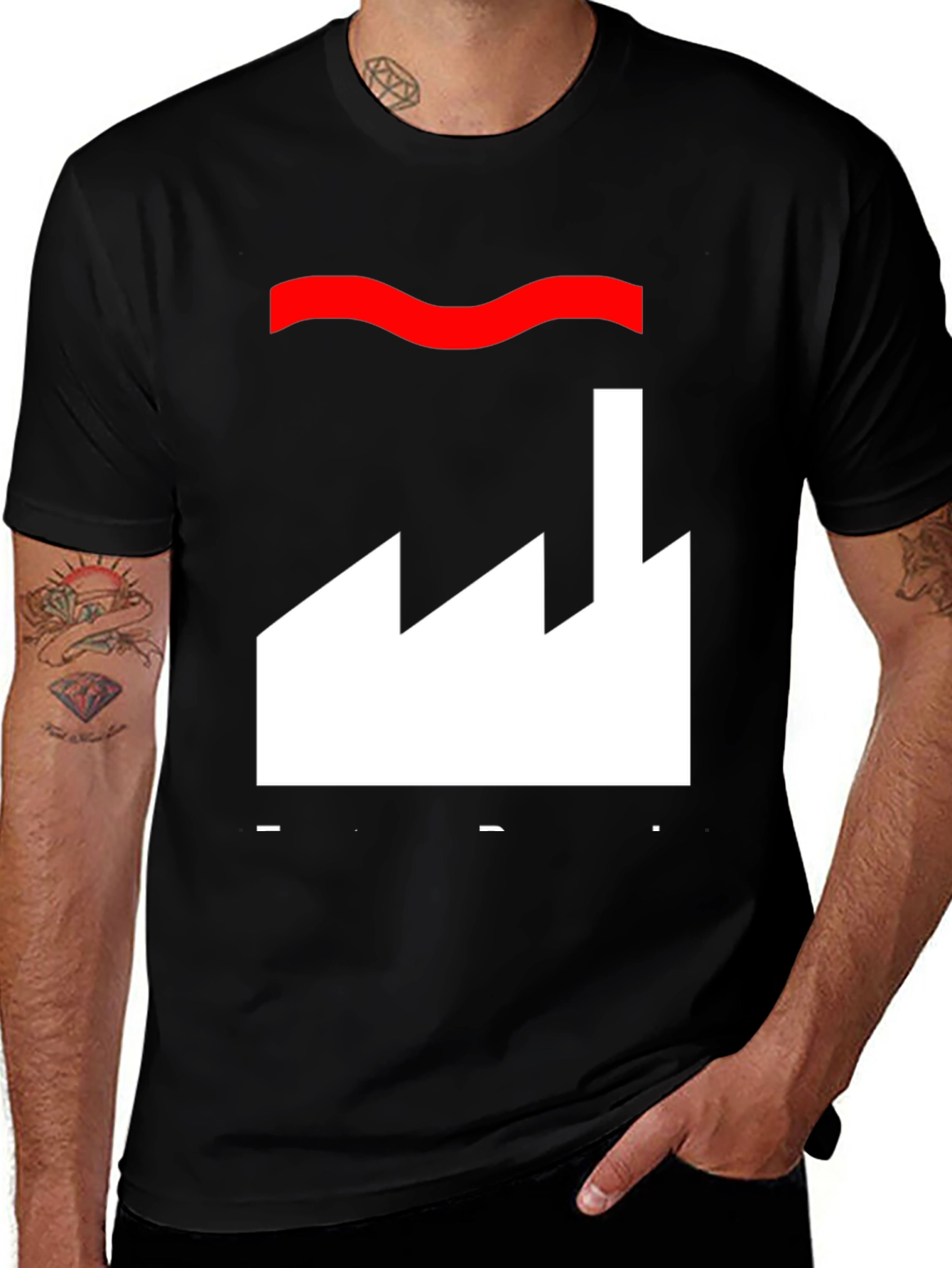 Factory Graphic Tee - Cool Black Cotton T-Shirt