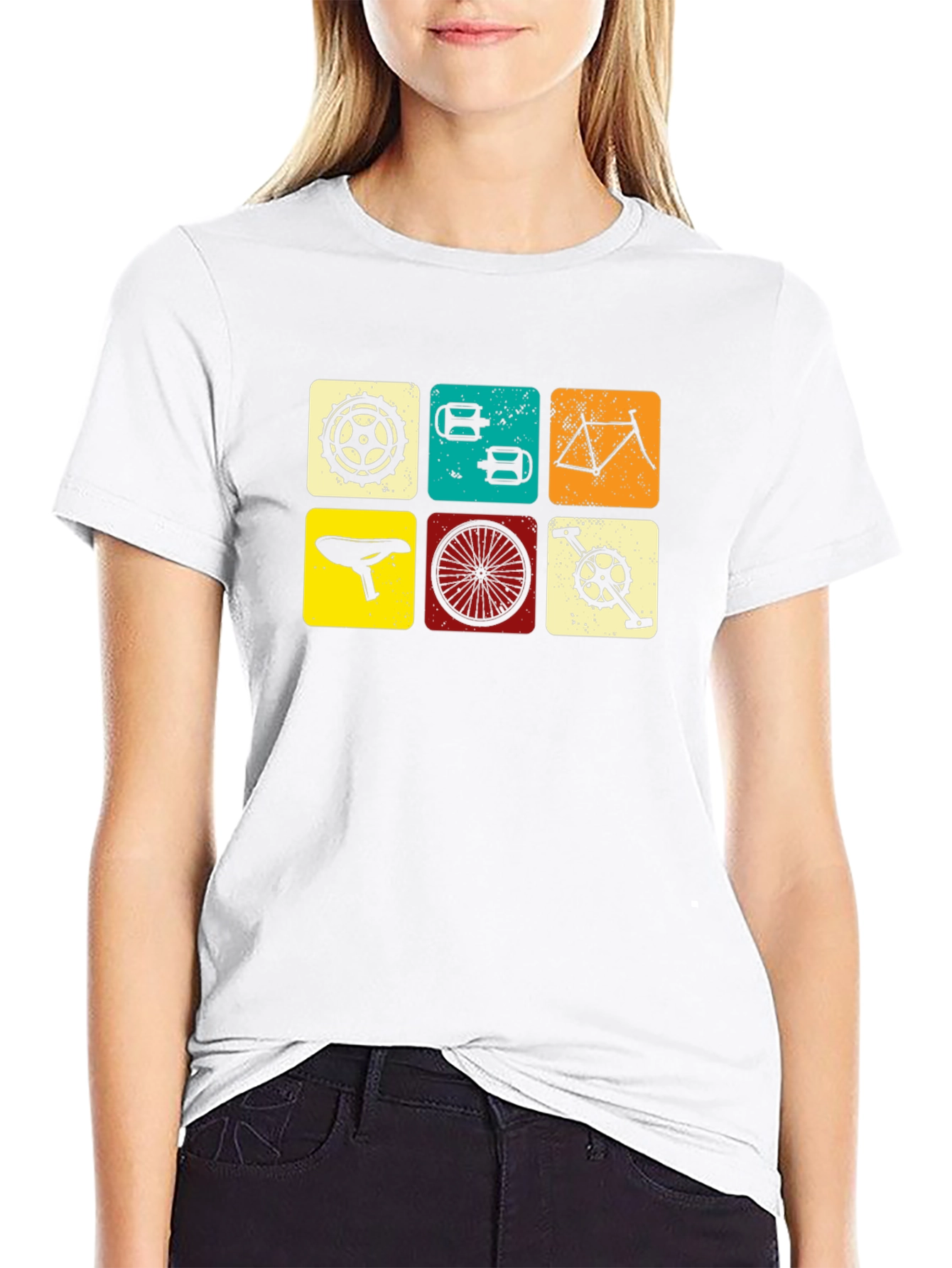 Retro Bicycle Parts Graphic T-Shirt