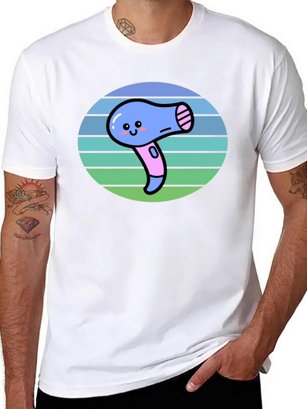 Cute Kawaii Hair Dryer Graphic Tee