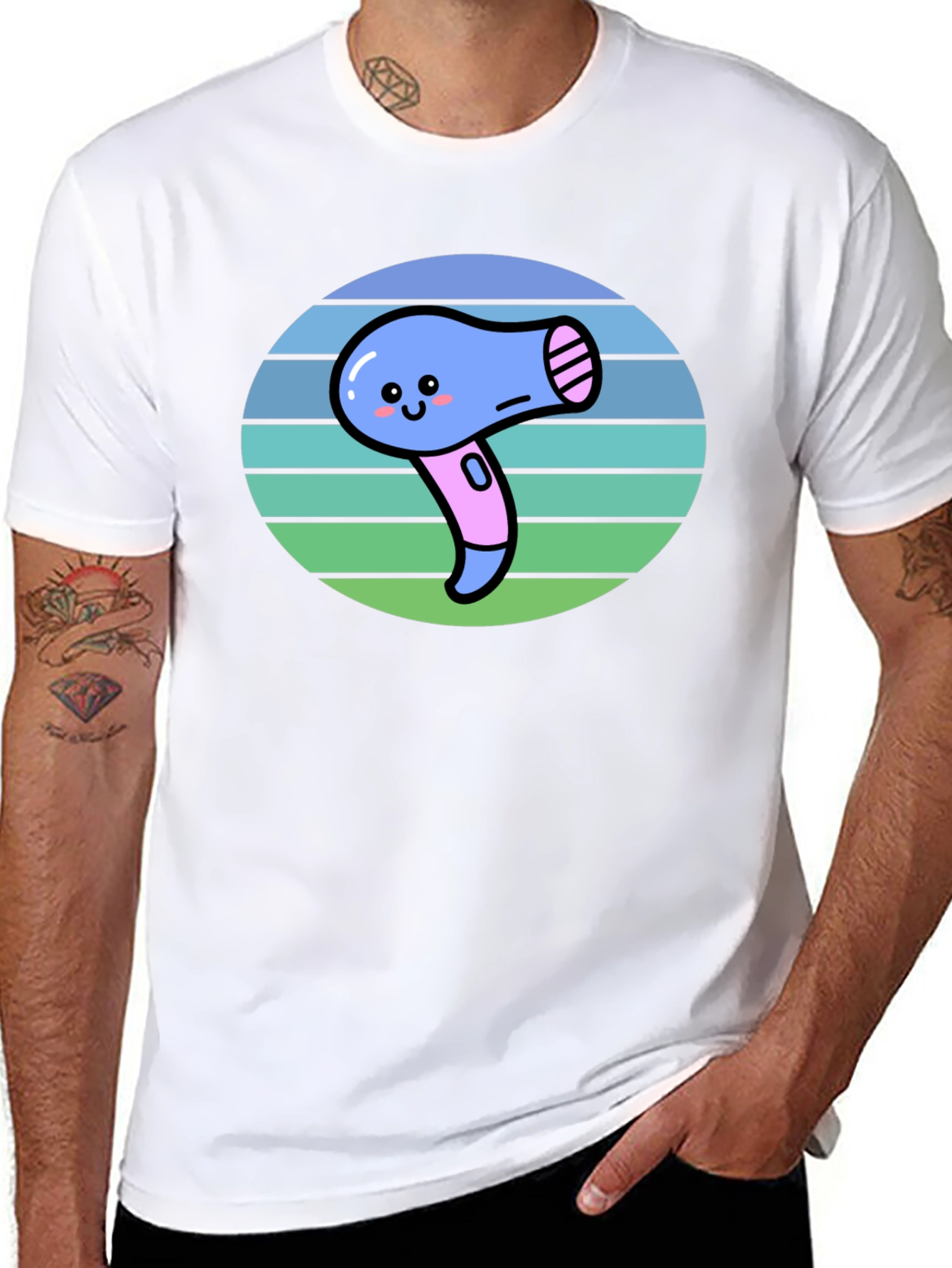 Cute Kawaii Hair Dryer Graphic Tee
