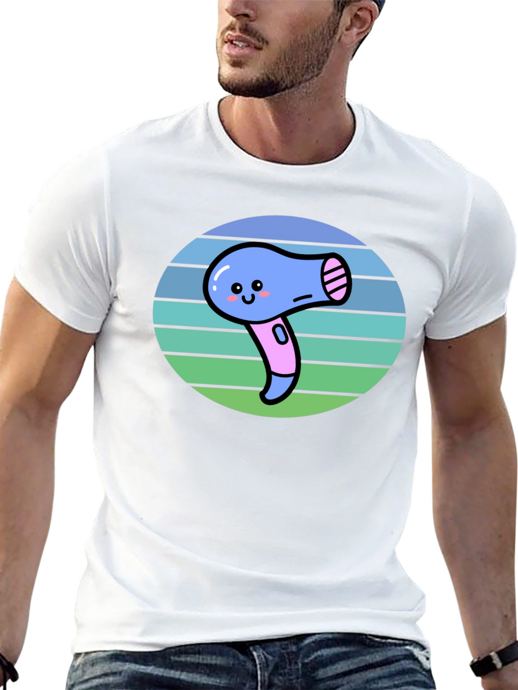 Cute Kawaii Hair Dryer Graphic Tee