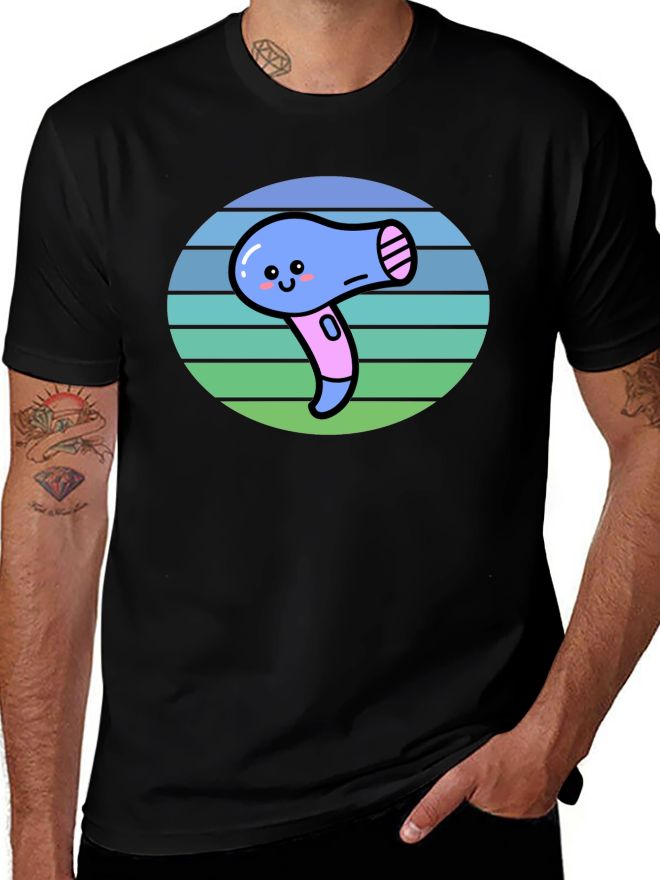 Cute Kawaii Hair Dryer Graphic Tee