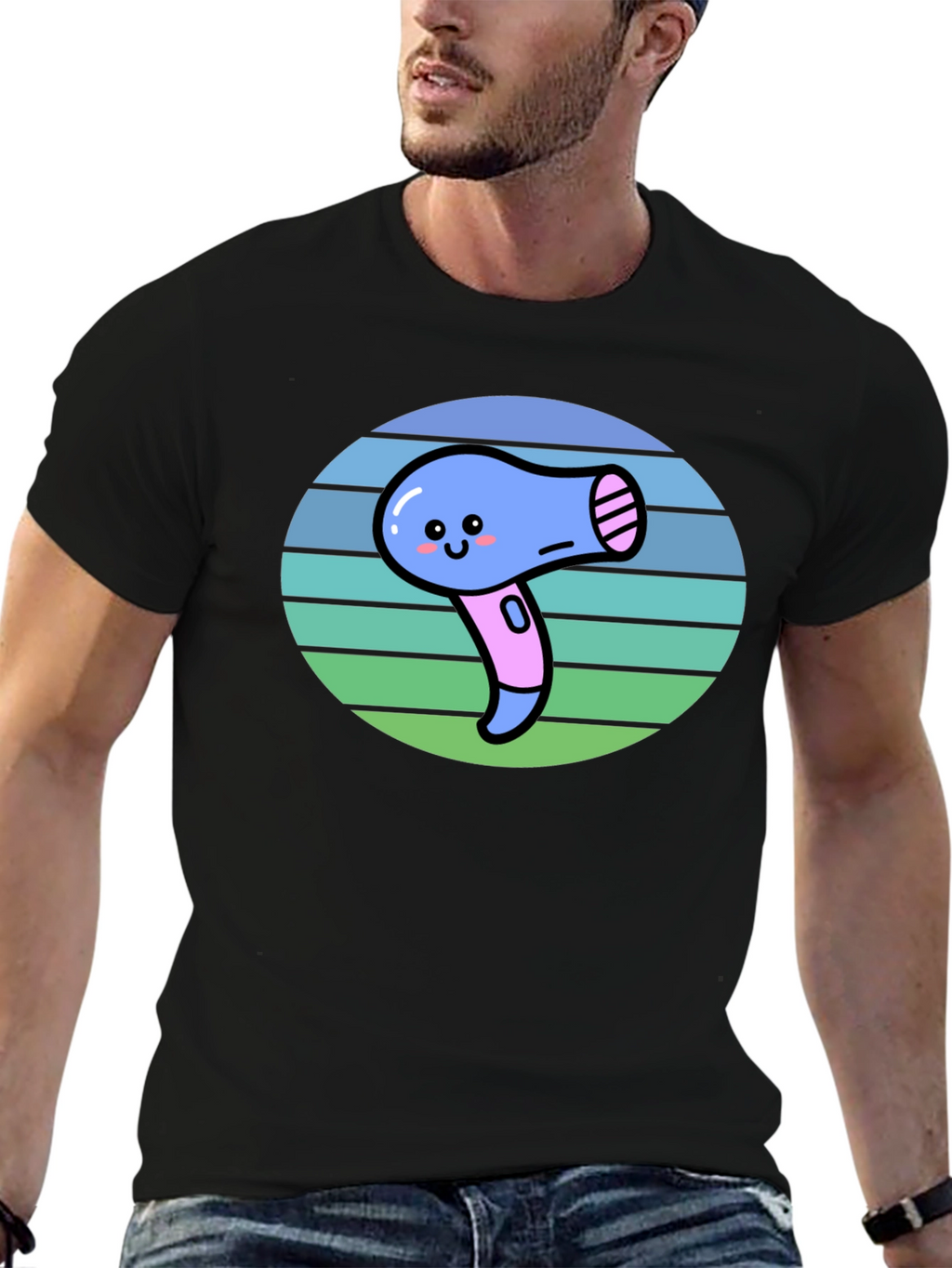 Cute Kawaii Hair Dryer Graphic Tee