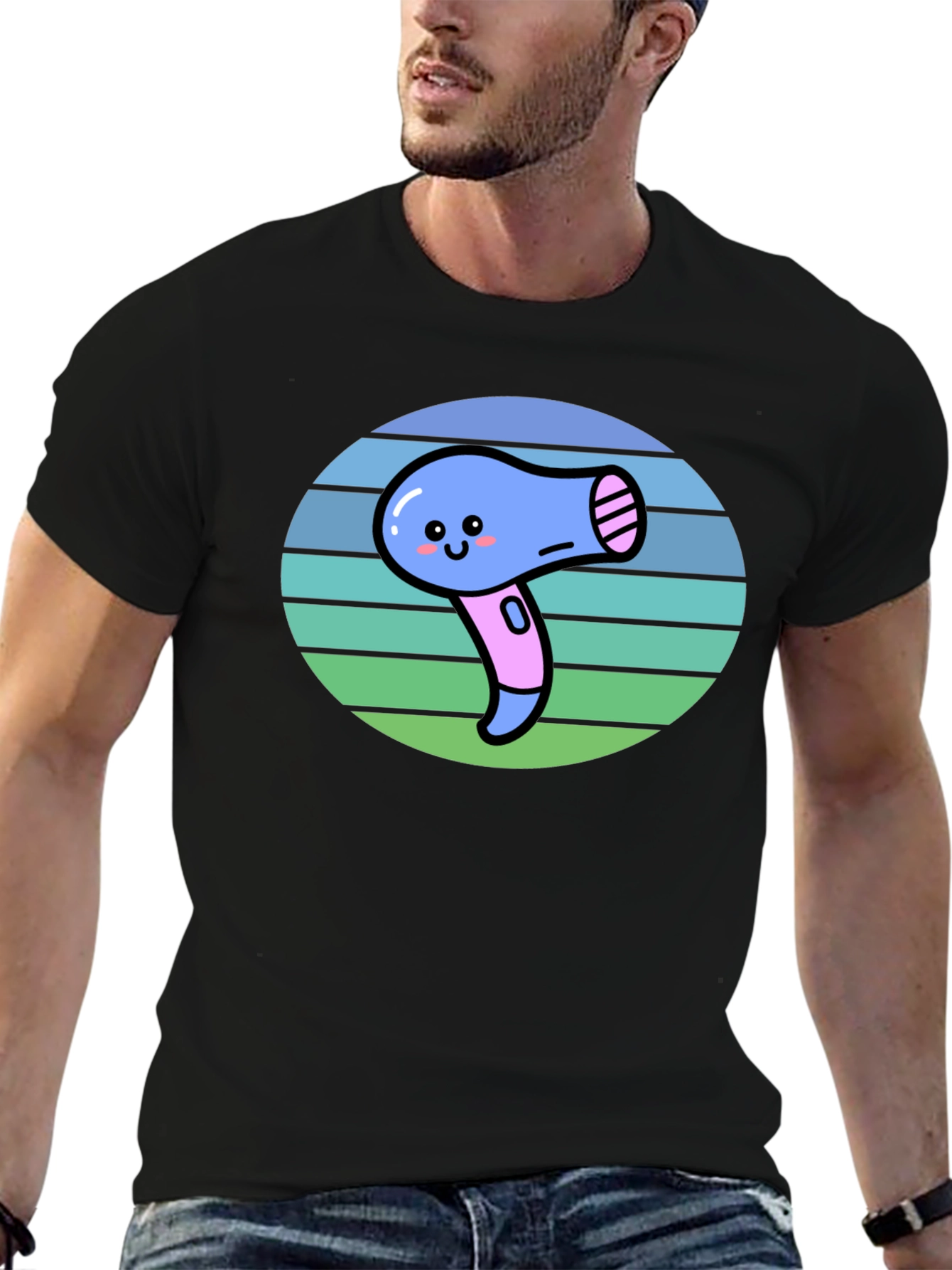 Cute Kawaii Hair Dryer Graphic Tee