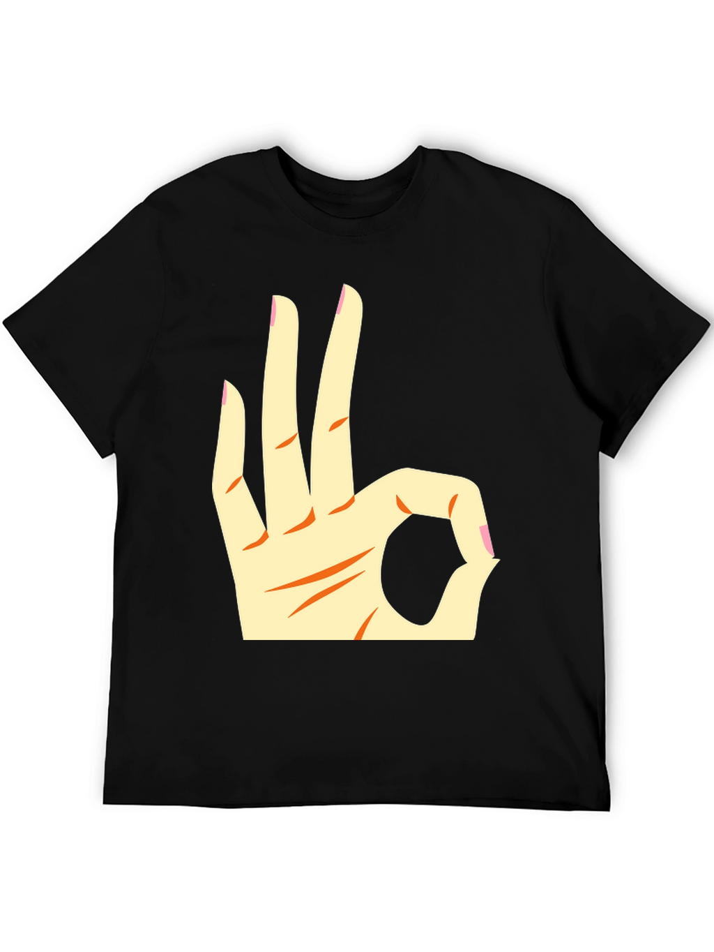 Ok Hand Gesture Graphic Tee - Black
