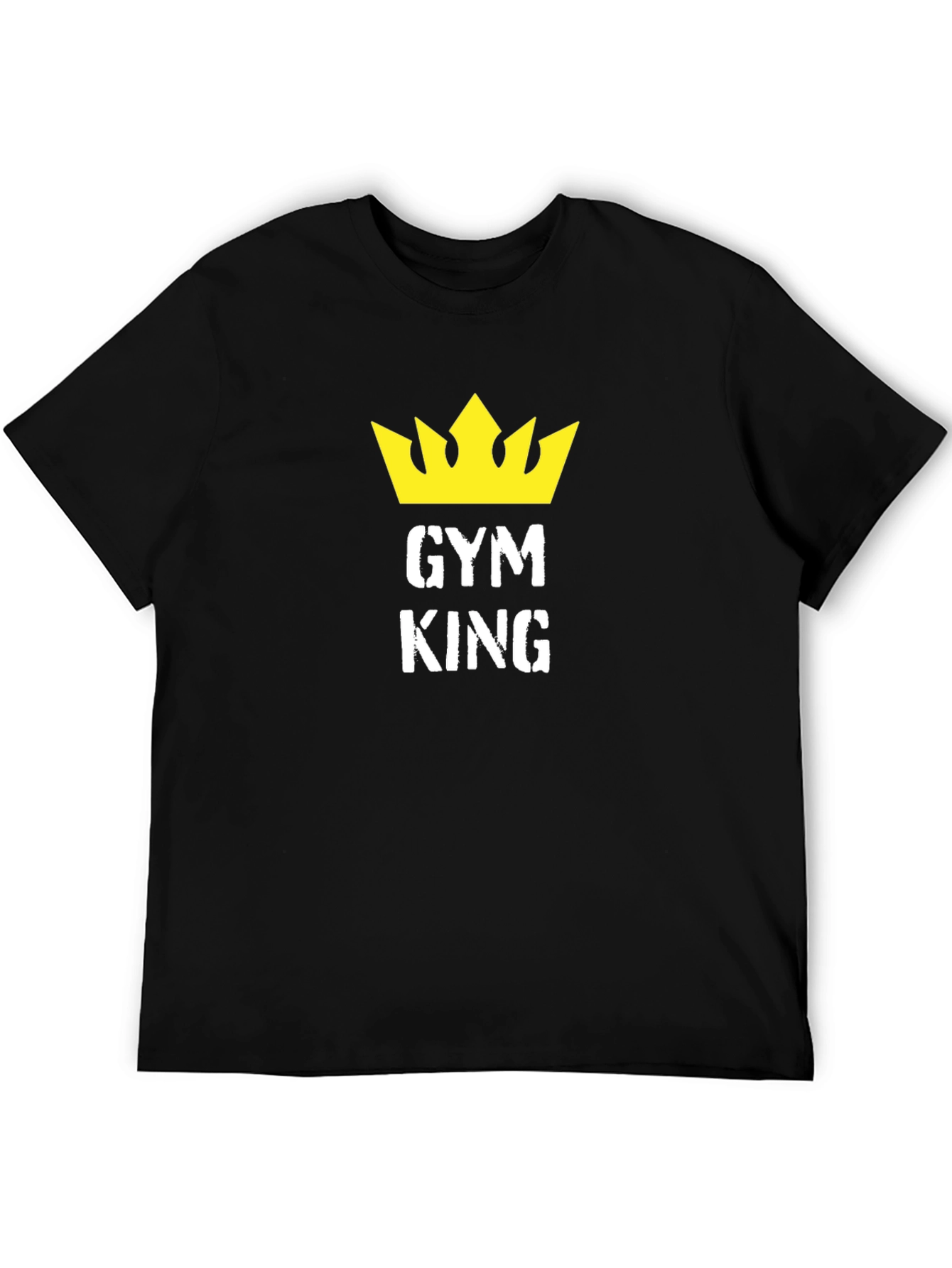 Gym King Black T-Shirt with Crown Graphic