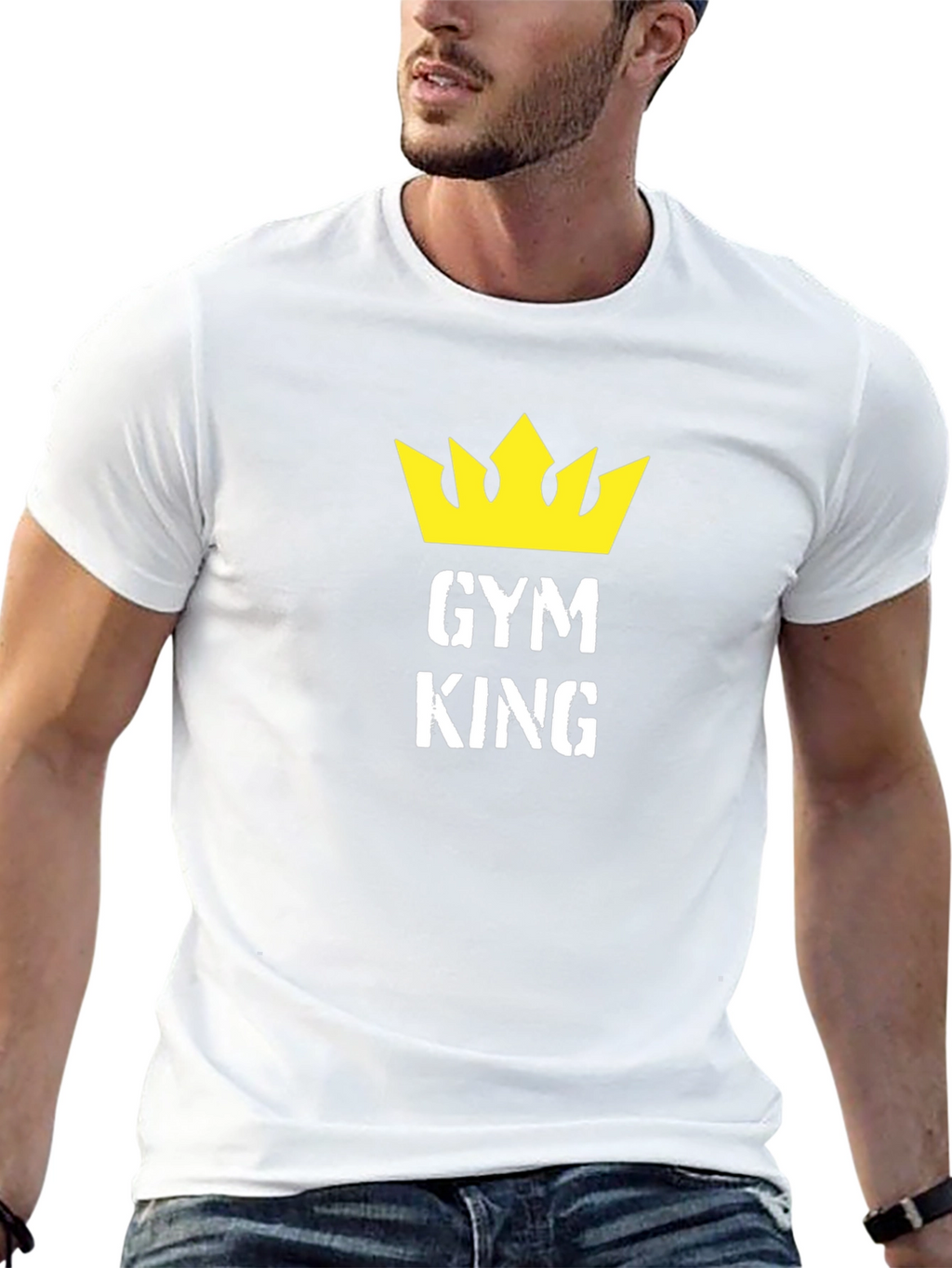 Gym King Black T-Shirt with Crown Graphic